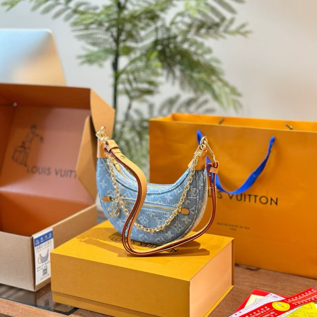 Louis Vuitton Denim Moon Bag