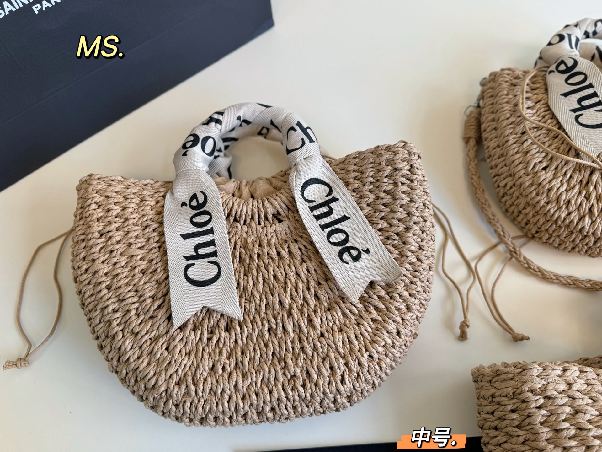 CHLOE early spring new straw bag French forest style high-end