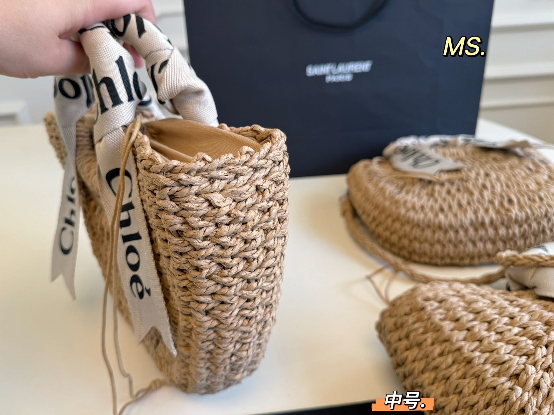 CHLOE early spring new straw bag French forest style high-end