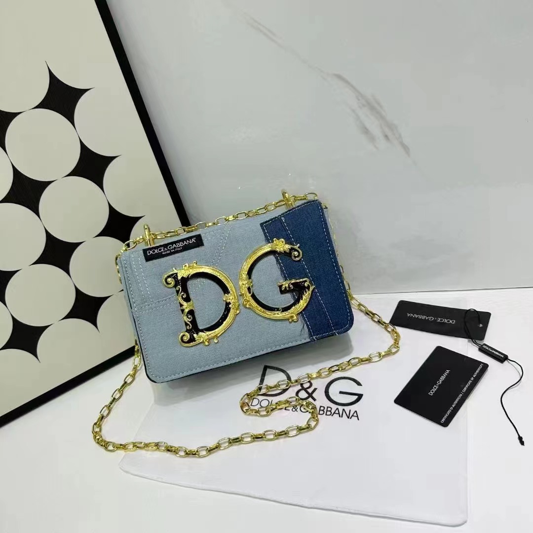 Dolce & Gabbana Women's Patch Design Denim Crossbody Bag