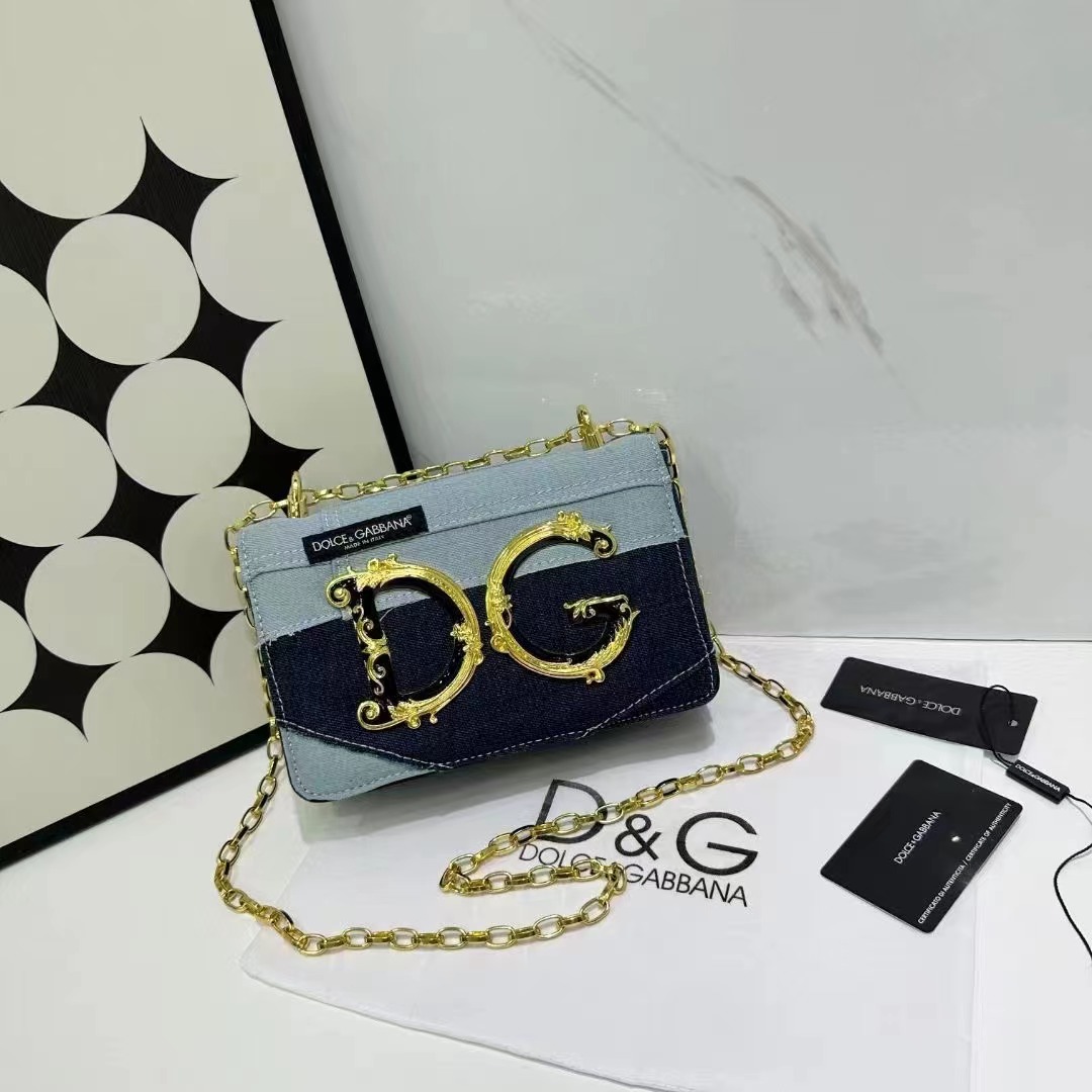 Dolce & Gabbana Women's Patch Design Denim Crossbody Bag