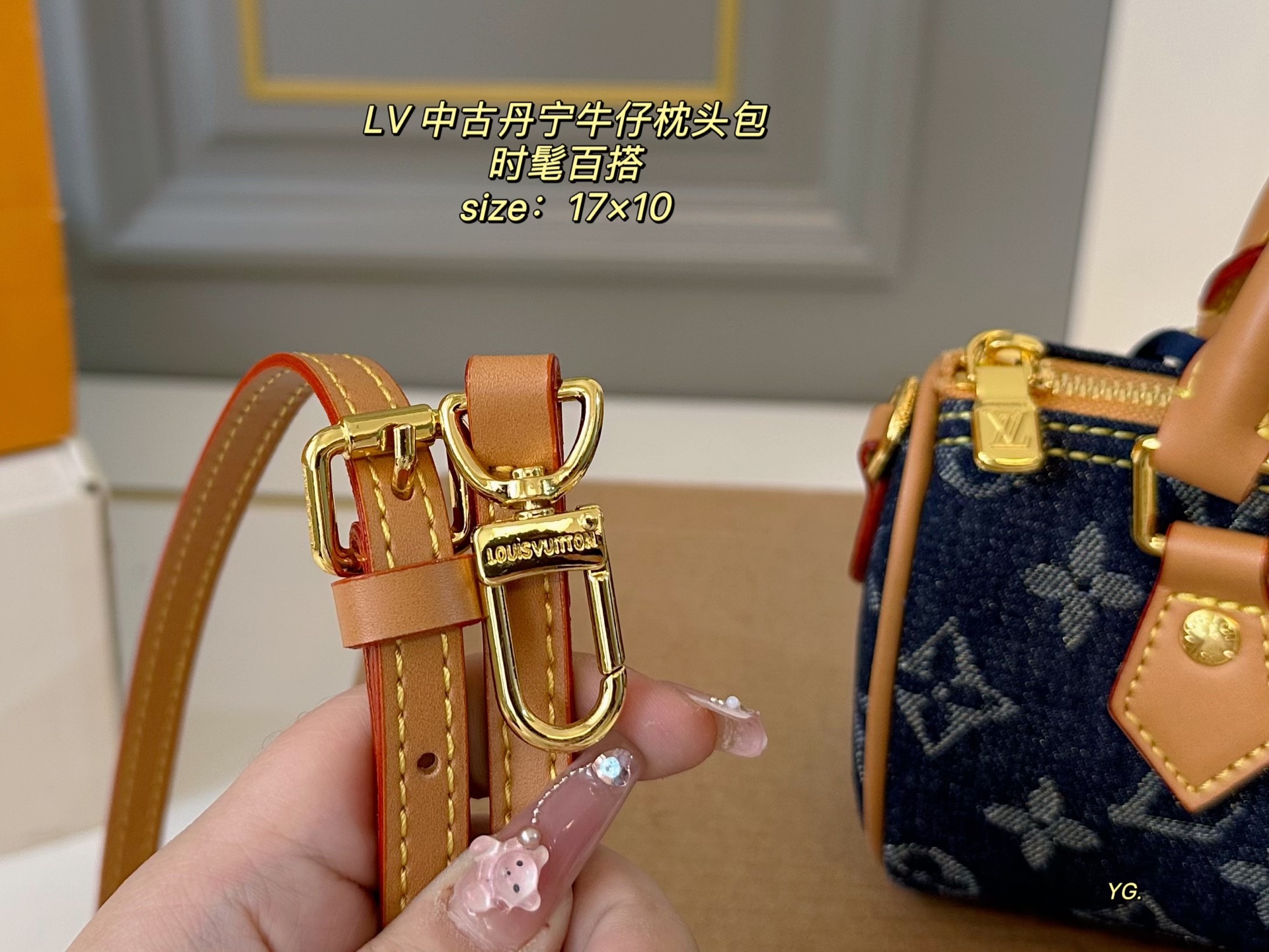 Louis Vuitton speedy denim denim pillow bag