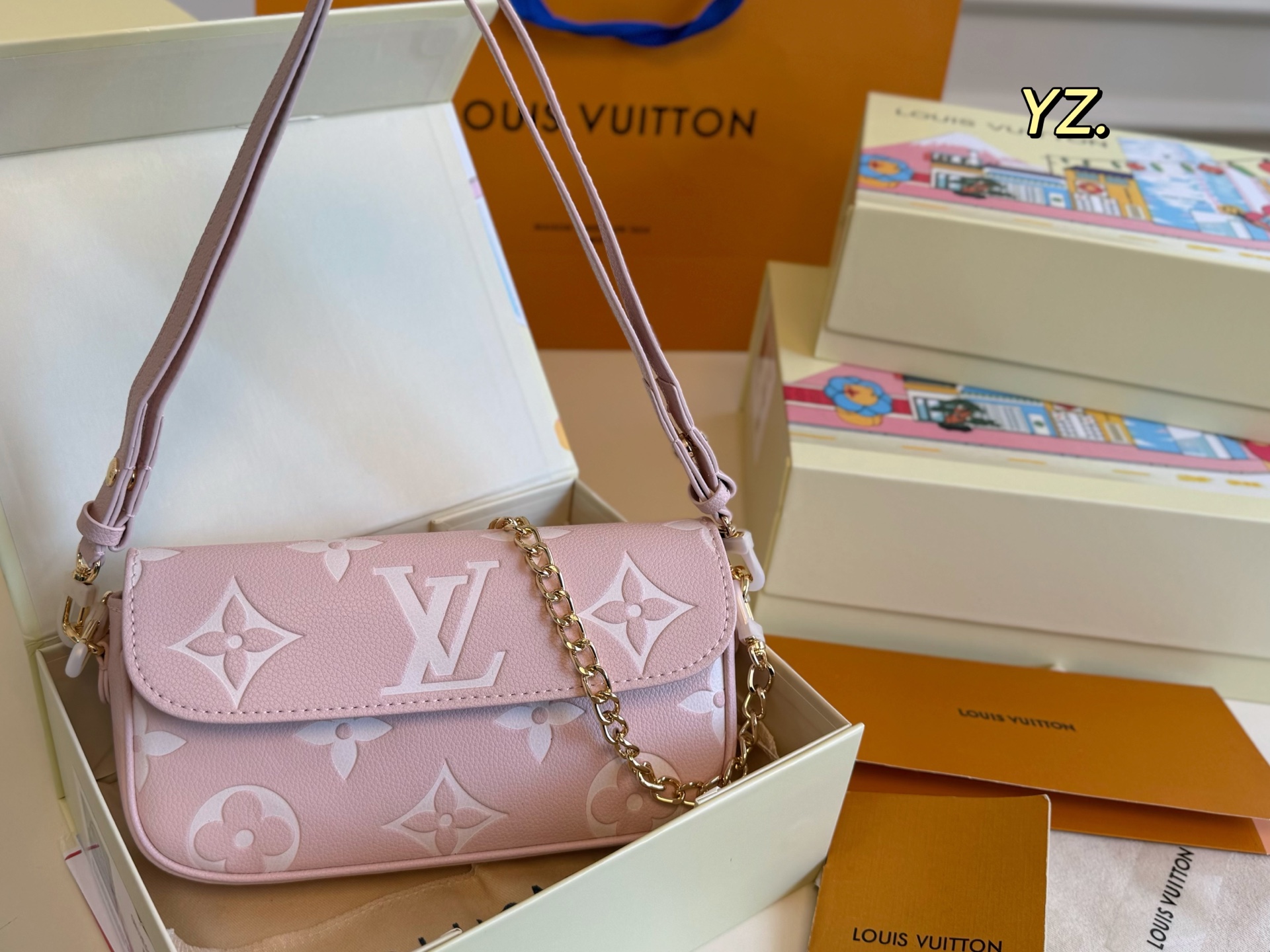 Louis Vuitton embossed mahjong bag armpit bag