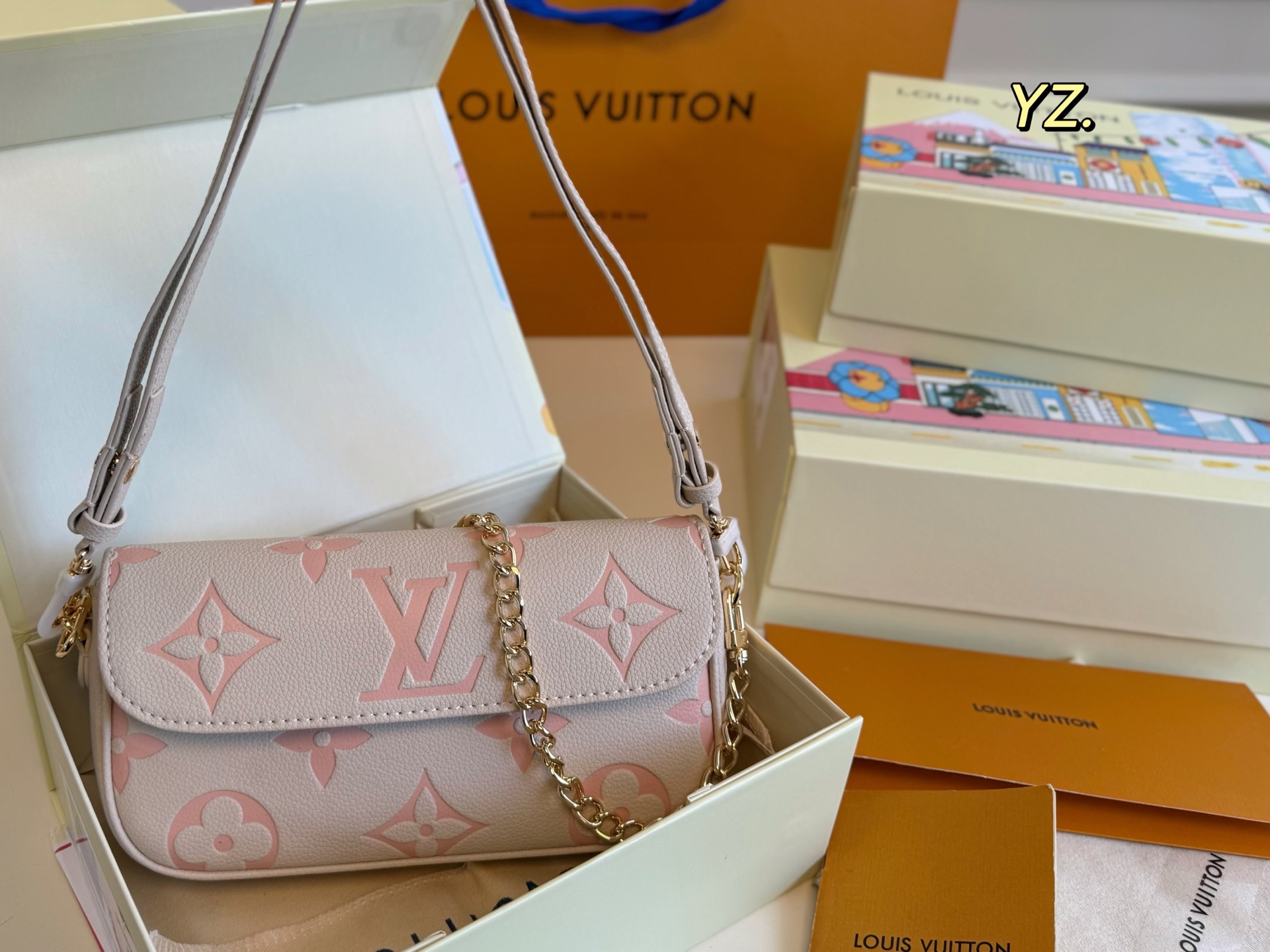 Louis Vuitton embossed mahjong bag armpit bag