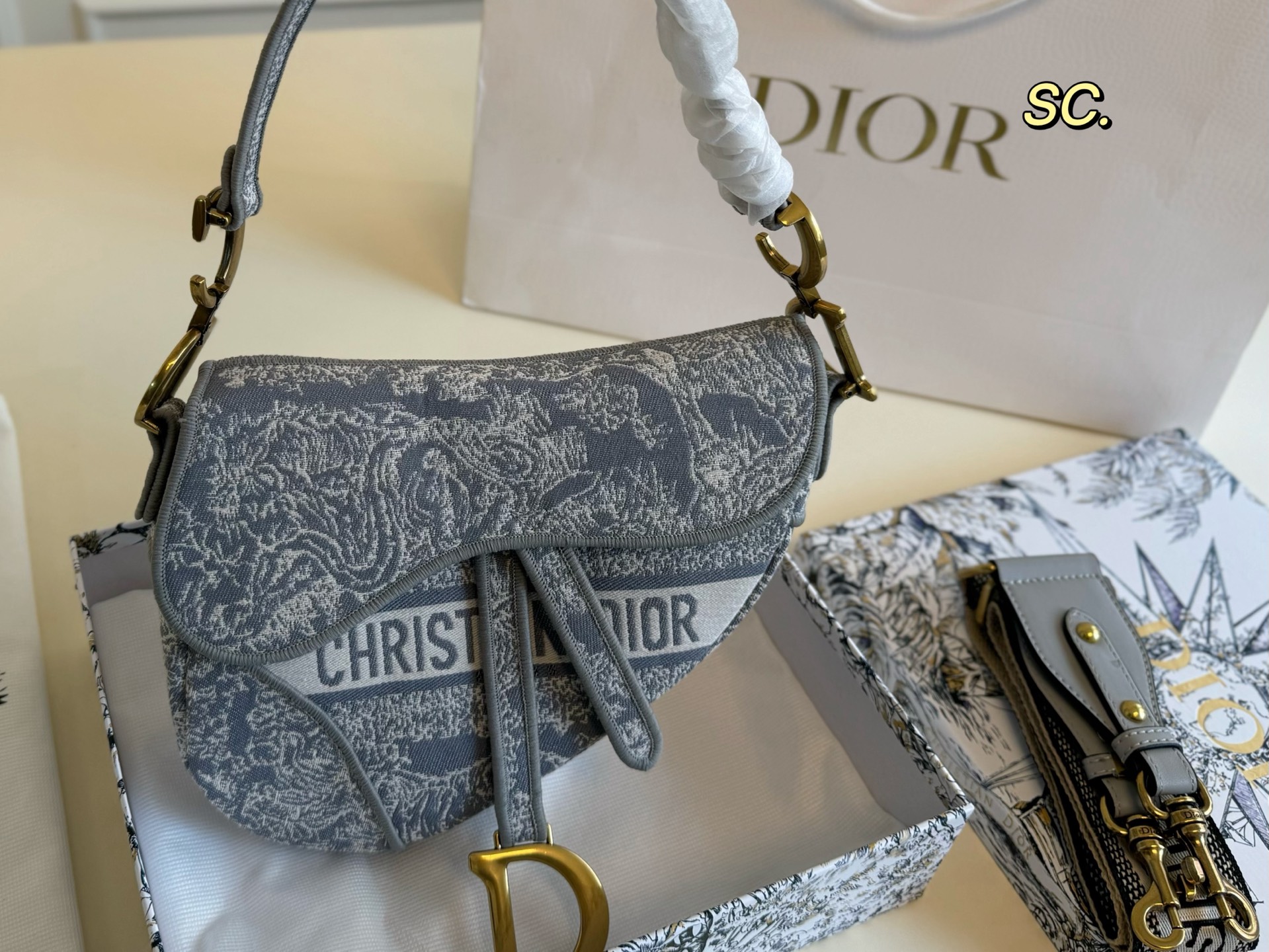 Dior new saddle embroidered saddle bag