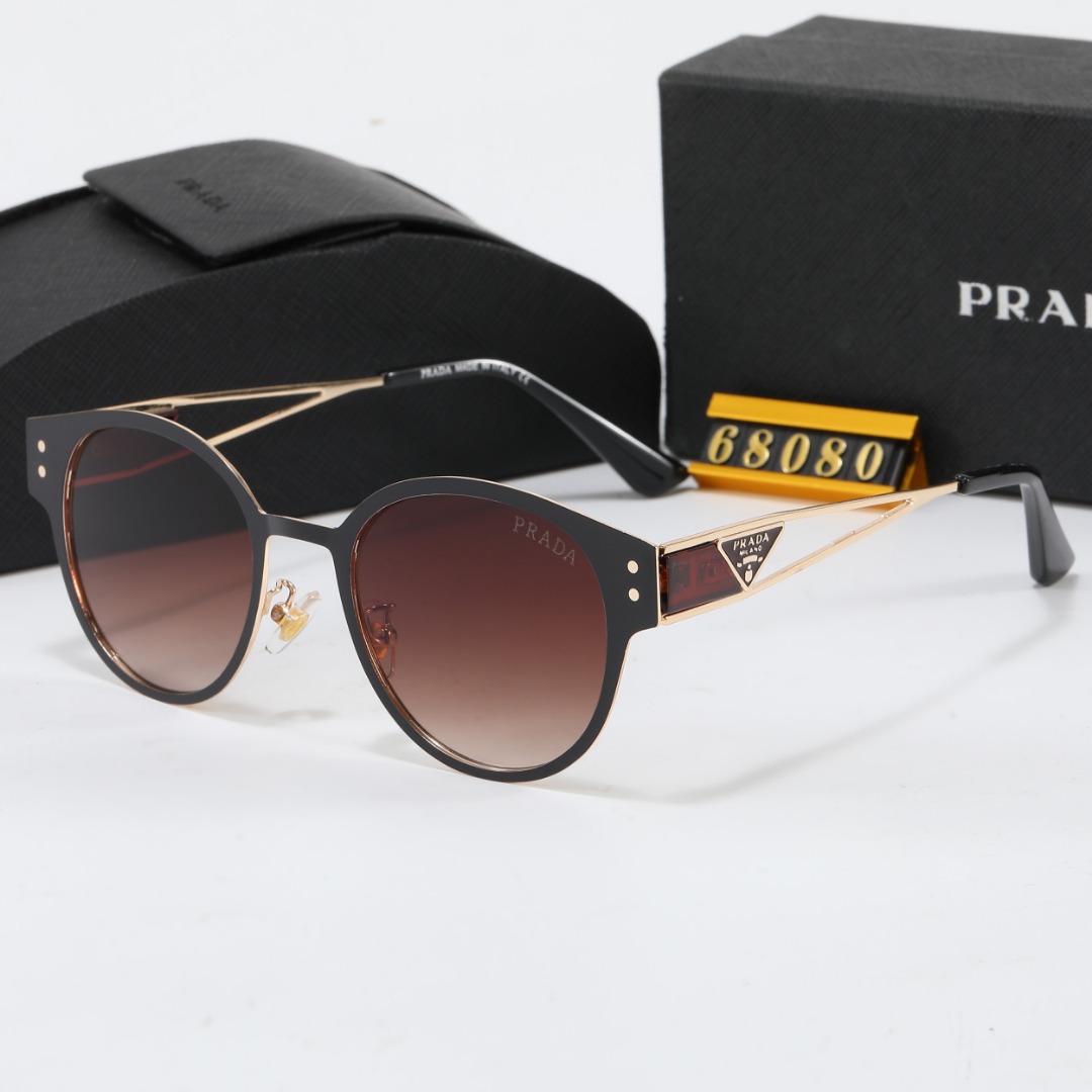 Prada plain glasses sunglasses triangle logo sunglasses