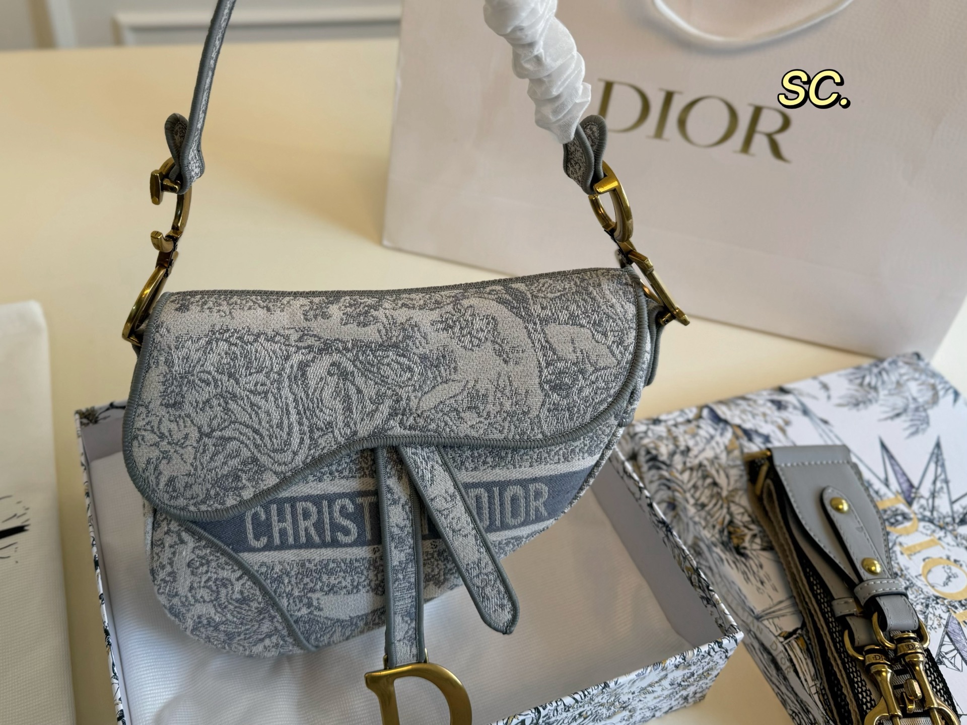 Dior new saddle embroidered saddle bag