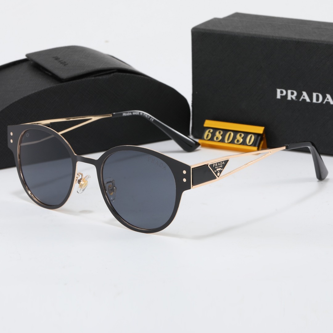 Prada plain glasses sunglasses triangle logo sunglasses