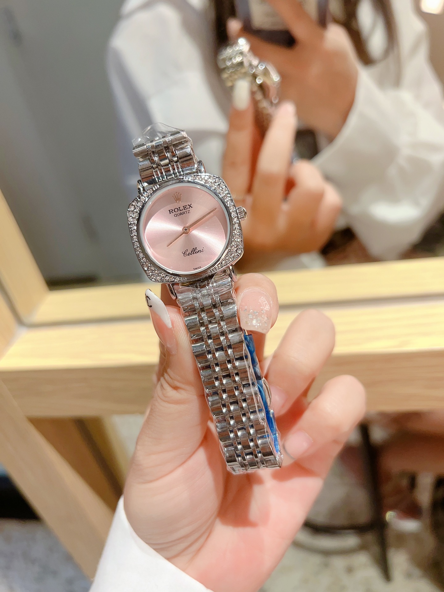 Rolex 32mm Diamond Ring Small Square Exquisite Watch