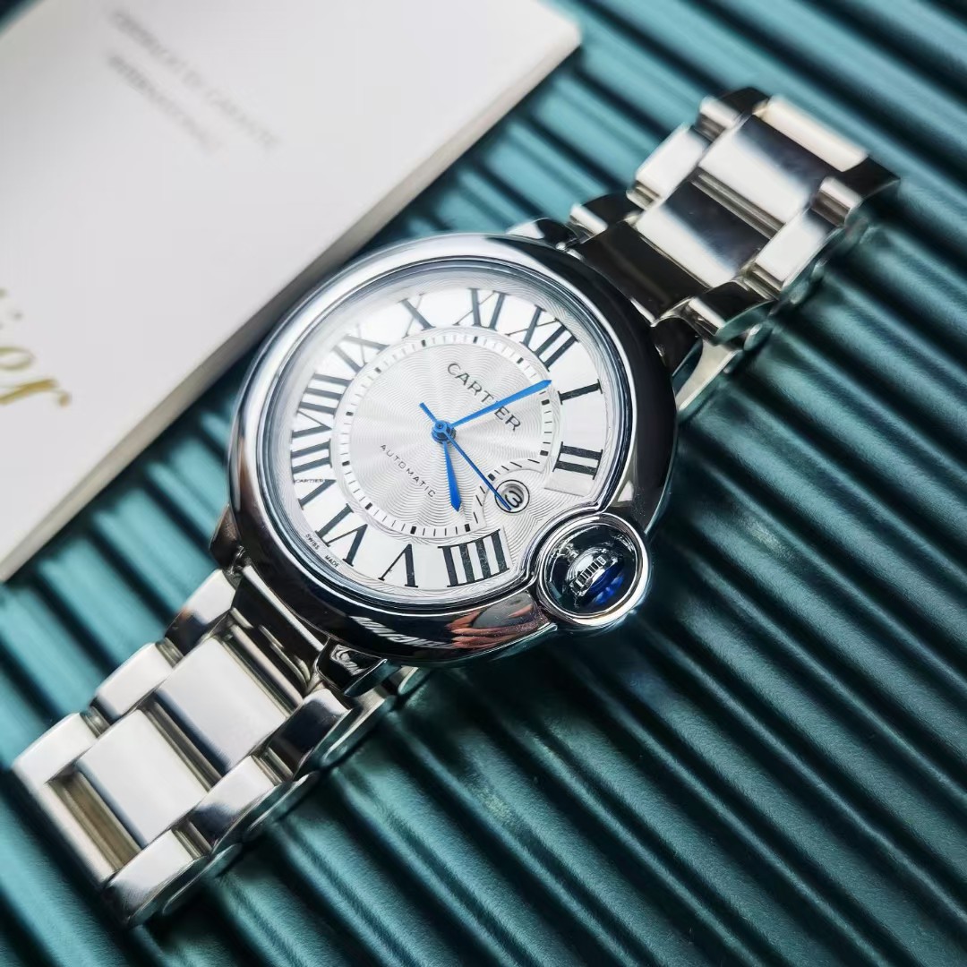 Cartier Blue Balloon Men's Classic Steel Band Watch