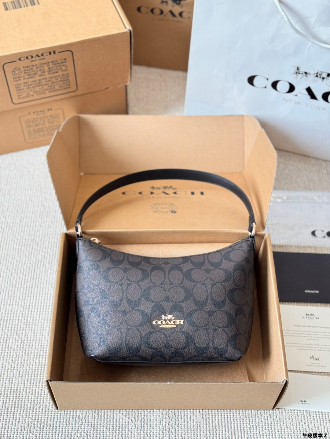 Coach new zip top armpit crossbody bag for women