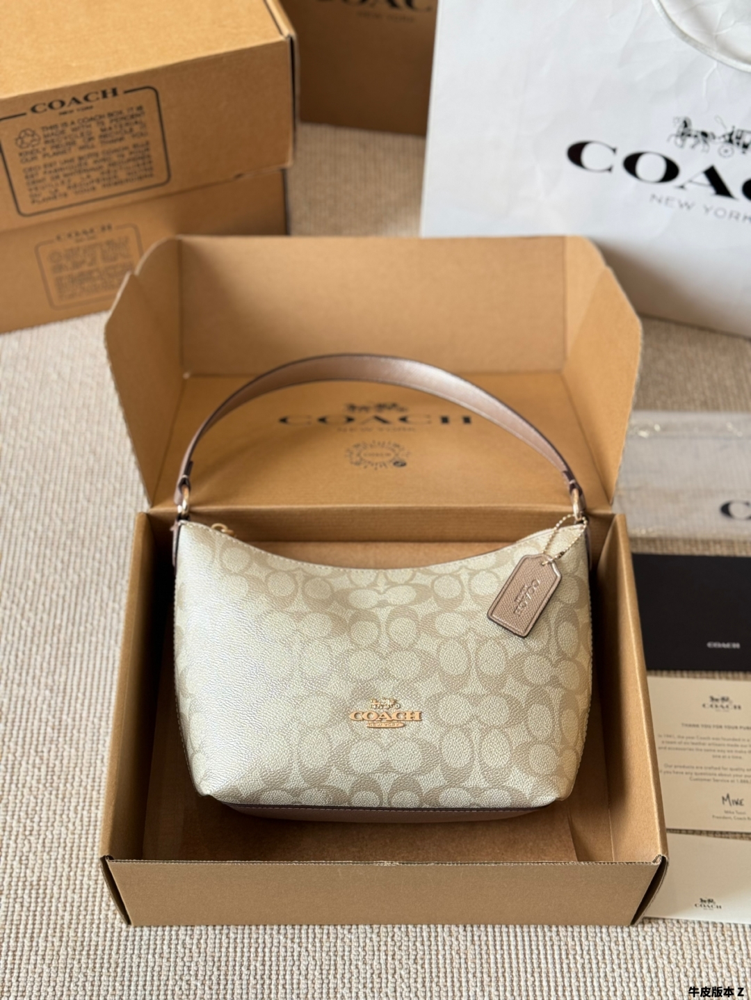Coach new zip top armpit crossbody bag for women