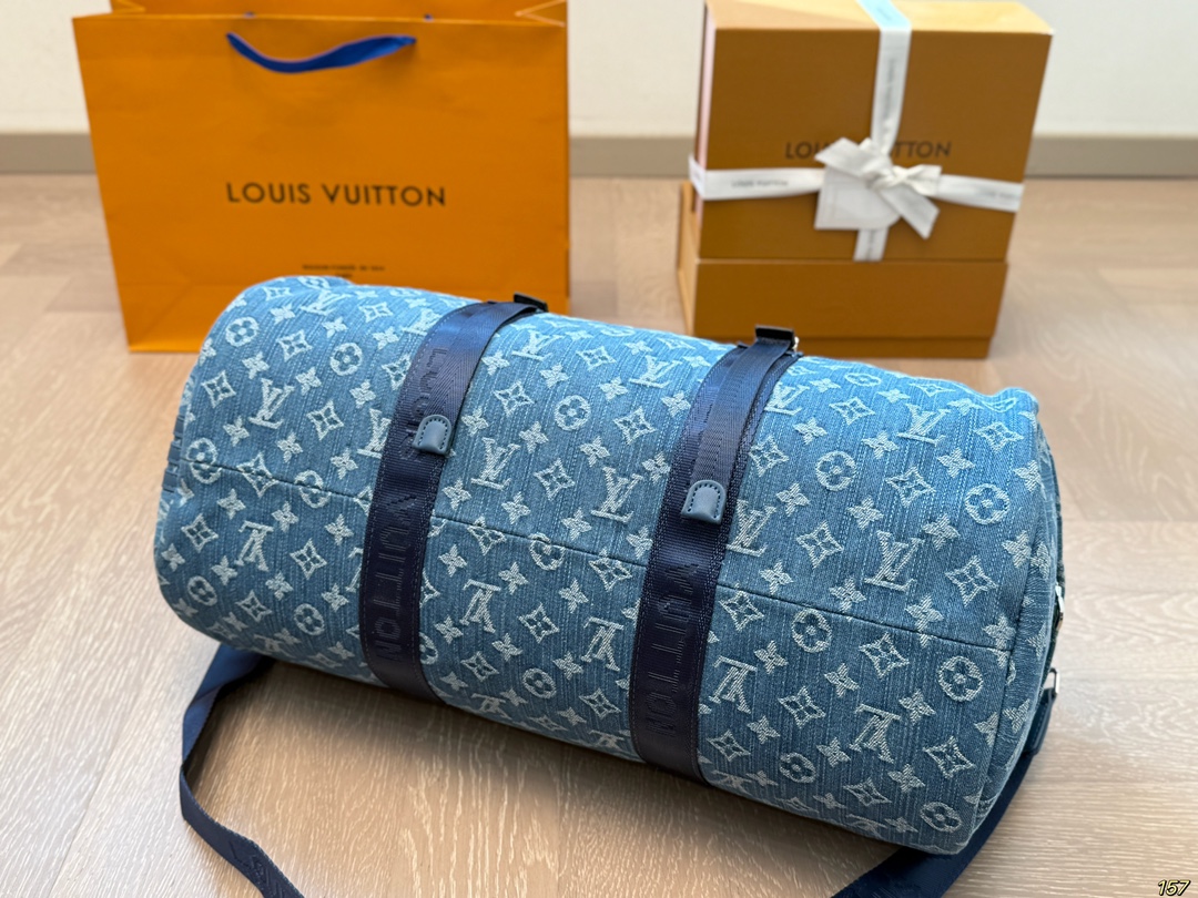 LV new denim travel bag