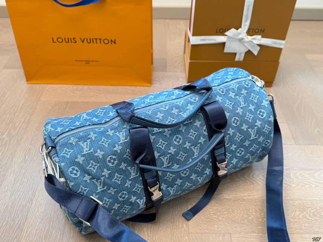 LV new denim travel bag