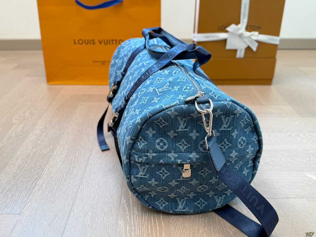 LV new denim travel bag
