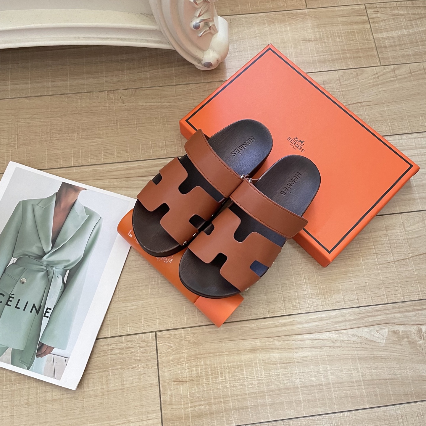 Hermès new thick-soled slippers for early spring