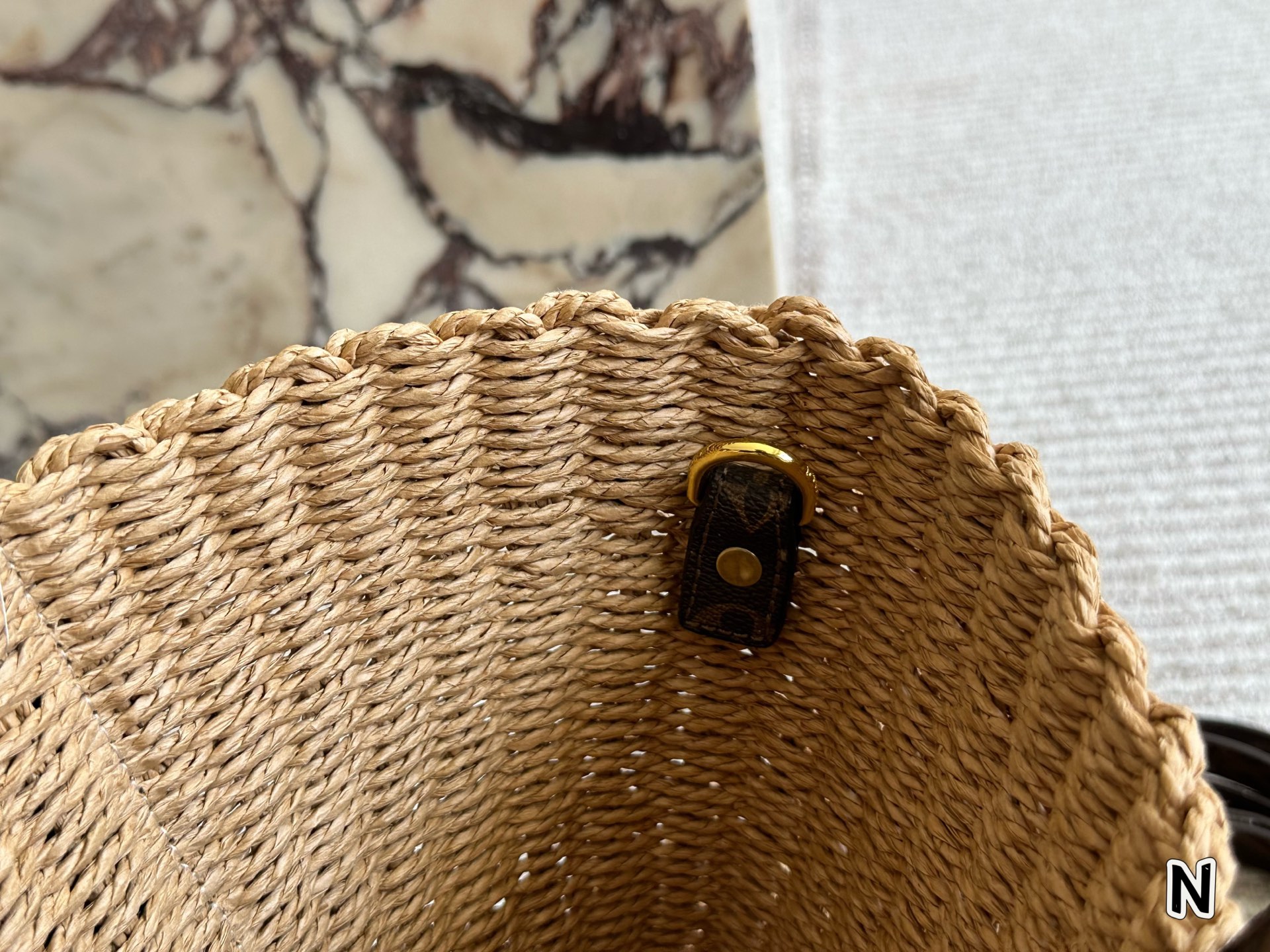 LV straw woven bag hand crossbody casual