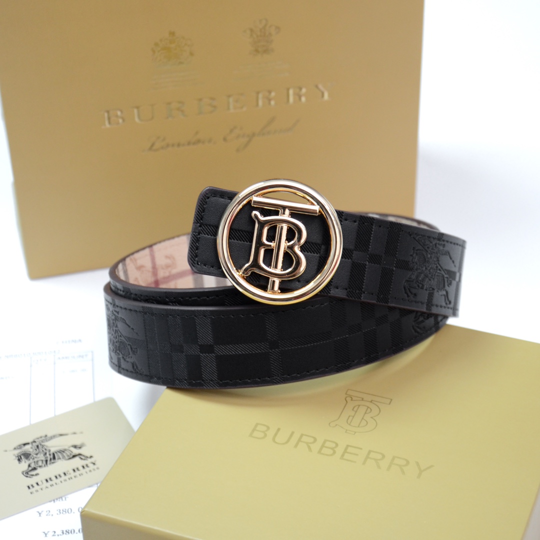 Burberry leather check belt top