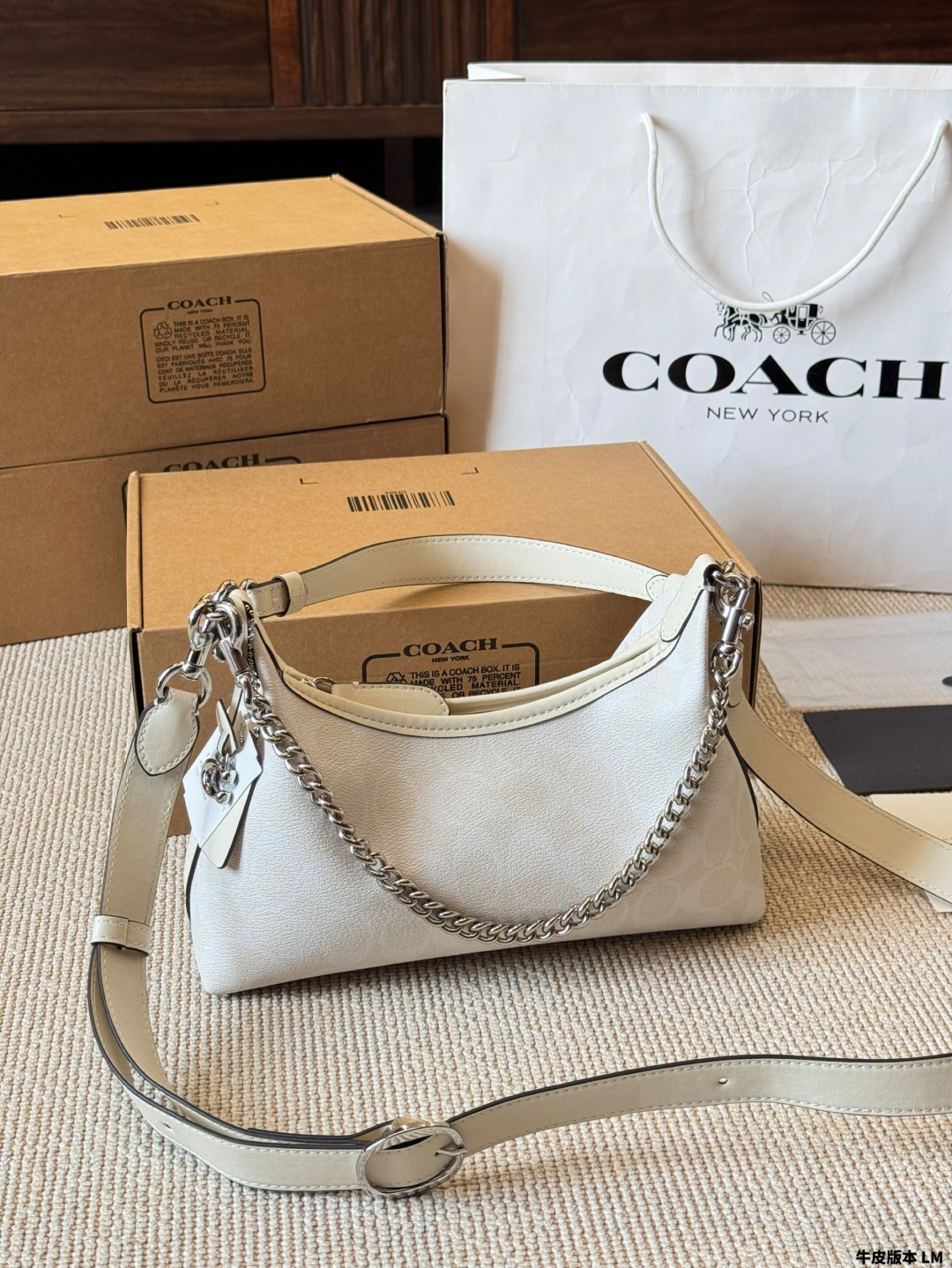 Coach Juliet hobo black waxed leather dumpling bag