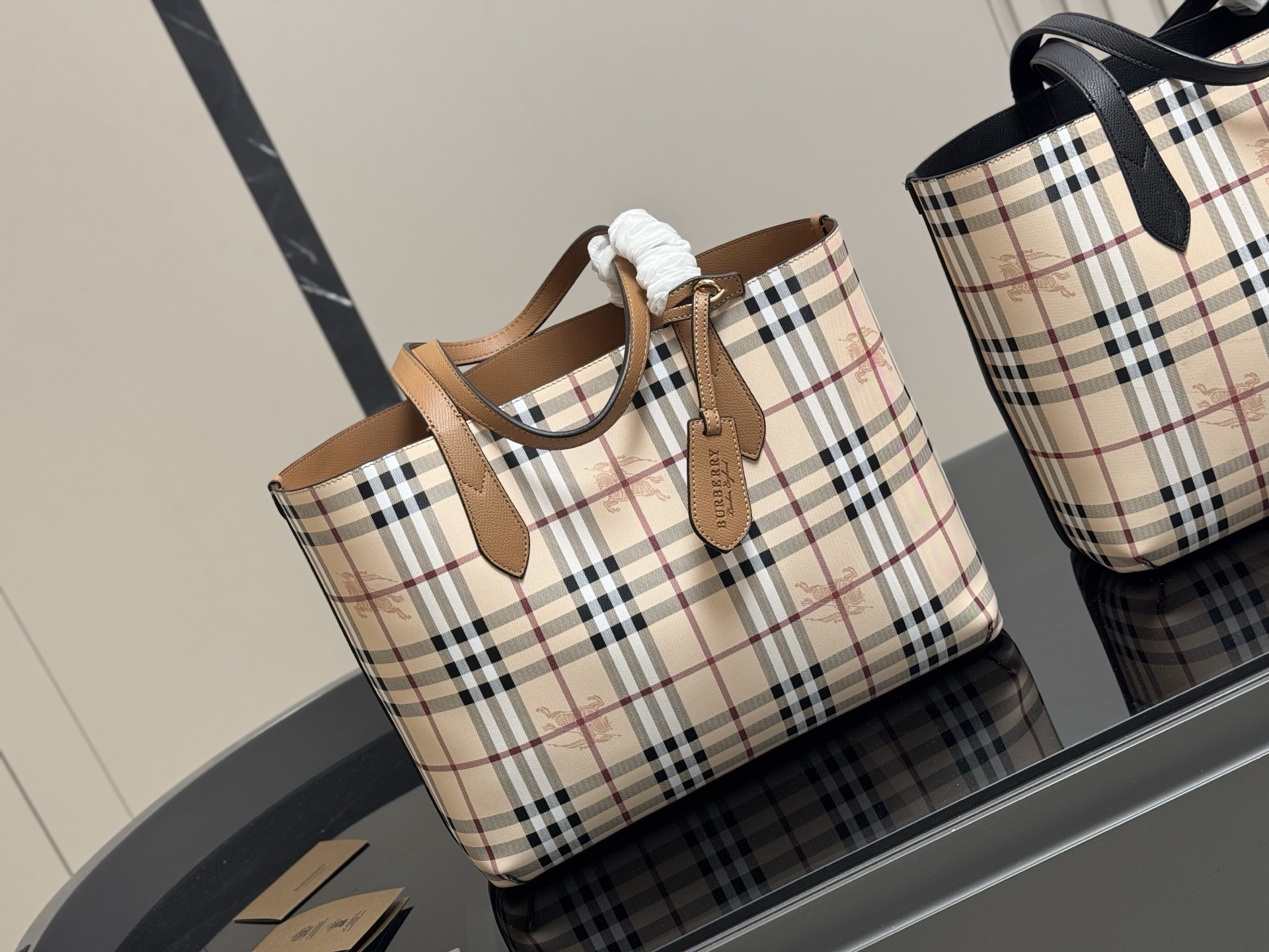 Burberry shopping bag canvas fabric