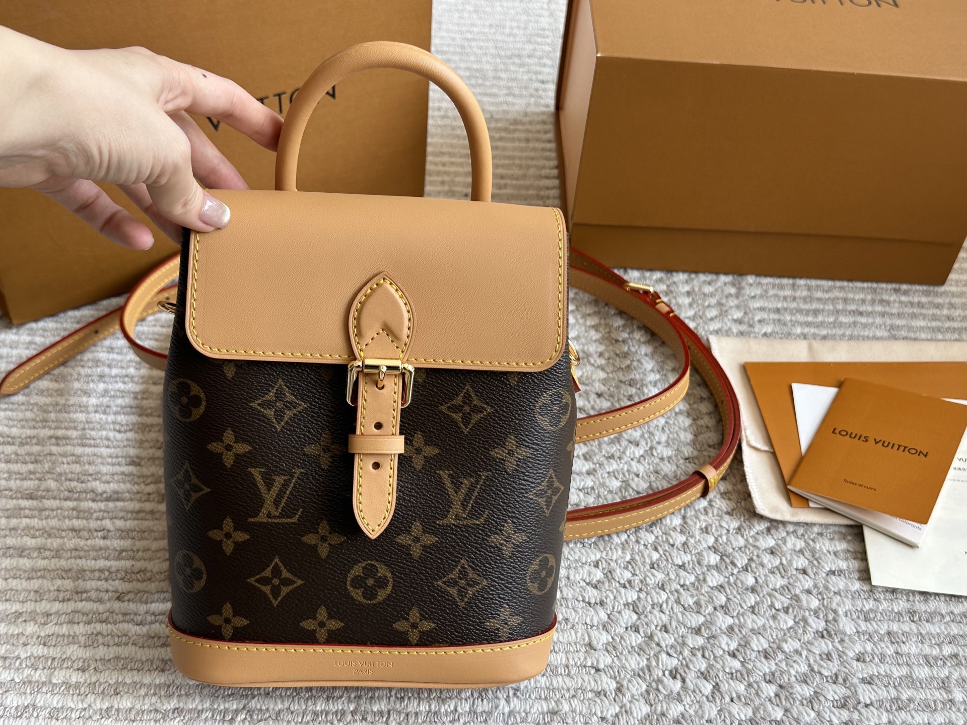 LV monogram shoulder crossbody backpack