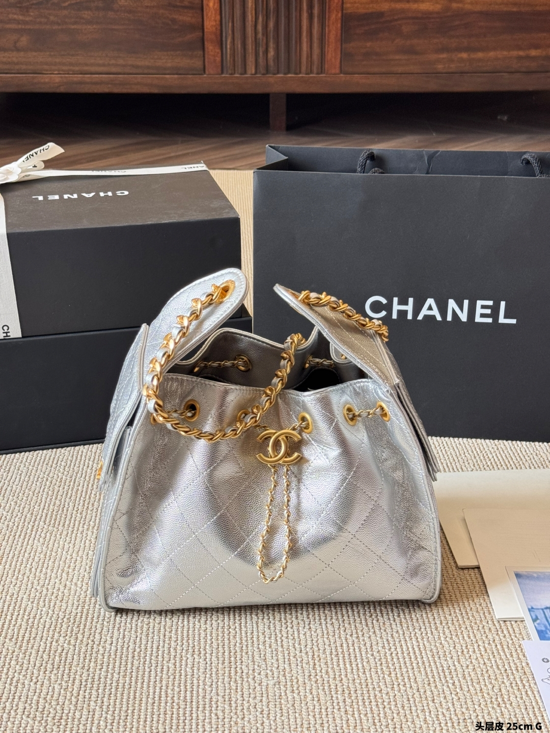 Chanel 25s cowhide hobo bag