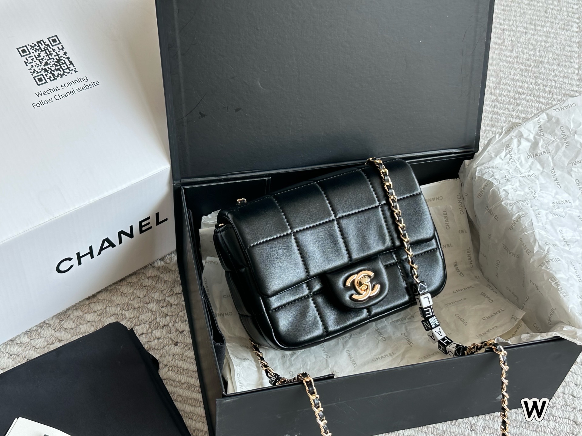 Chanel's new square bag with chain
