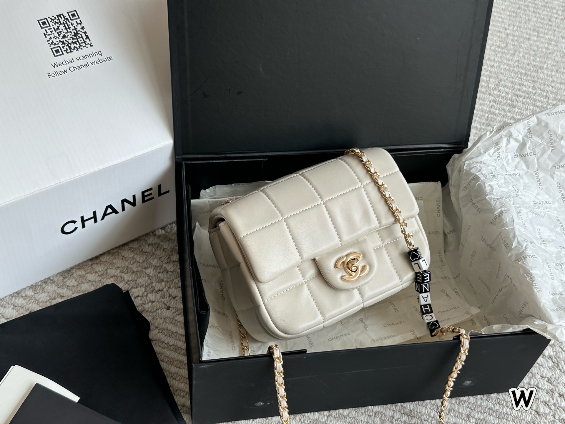Chanel's new square bag with chain