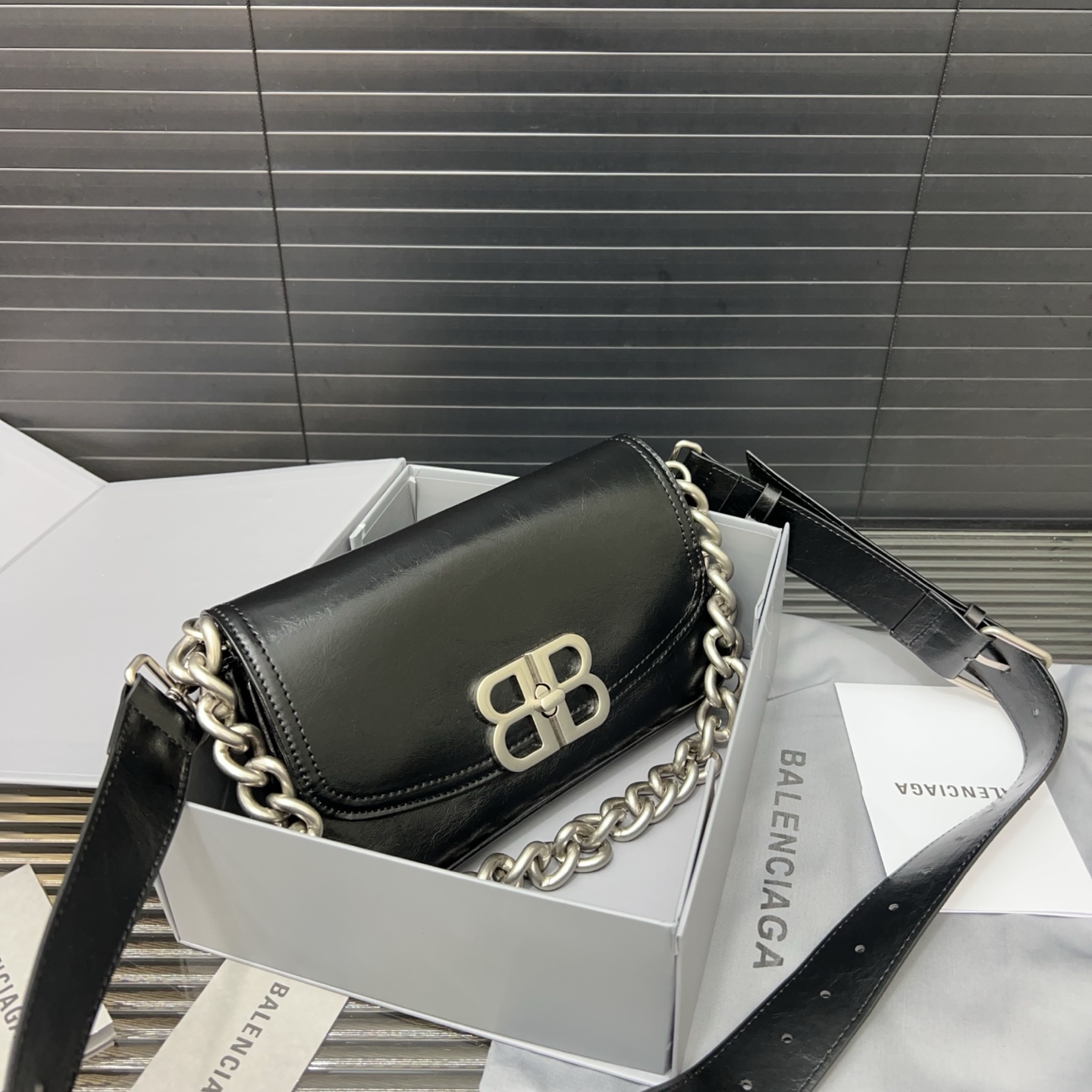 Balenciaga chain flap shoulder bag