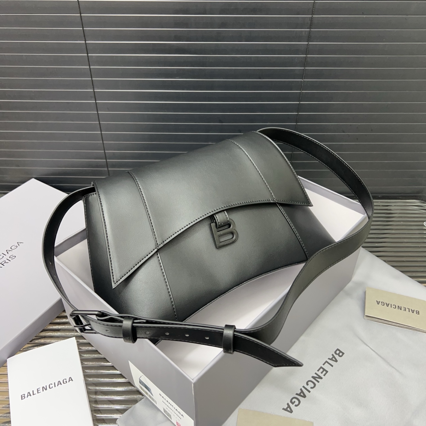 Balenciaga matte flap hourglass bag