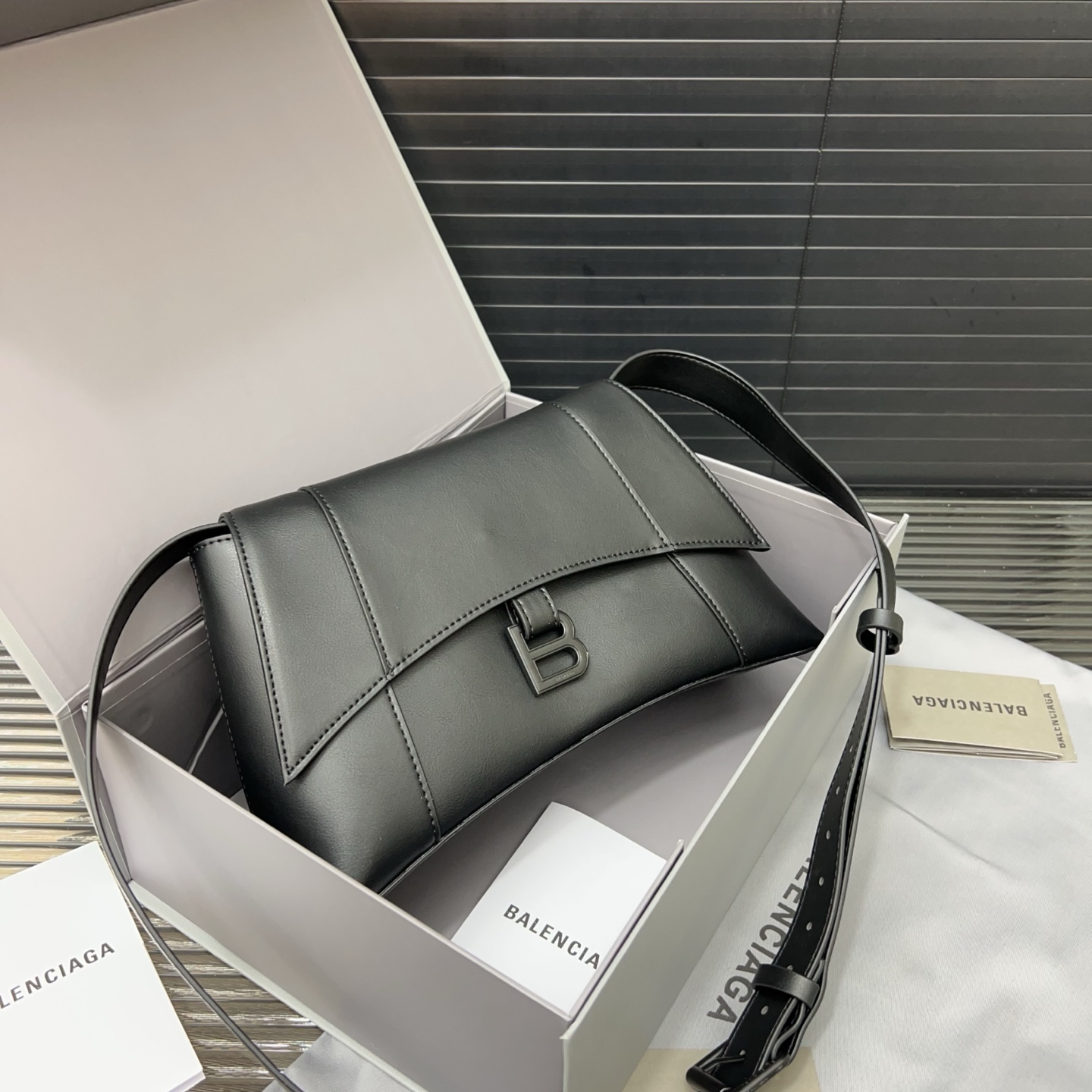 Balenciaga matte flap hourglass bag