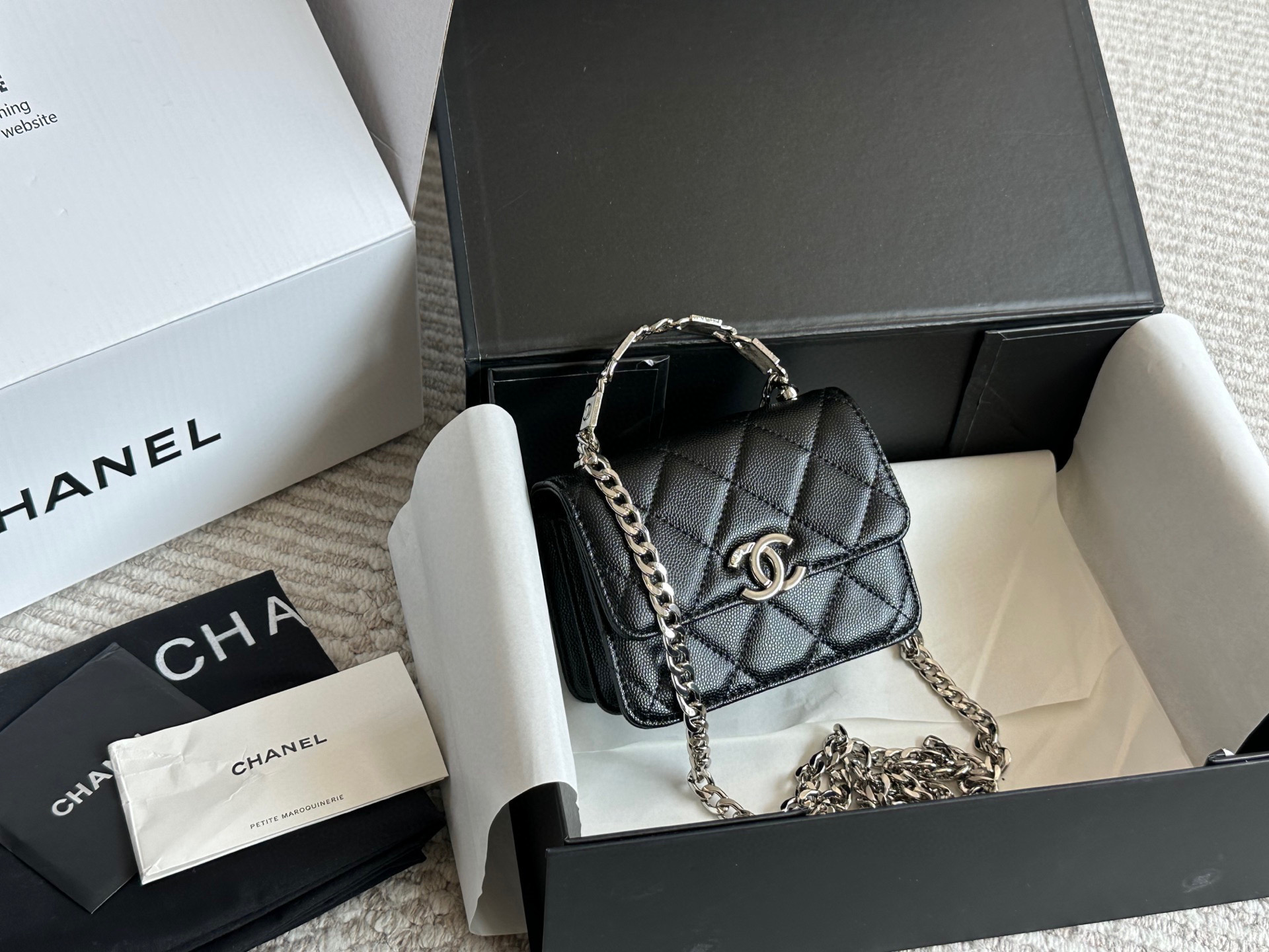 Chanel 22s enamel handle coin purse