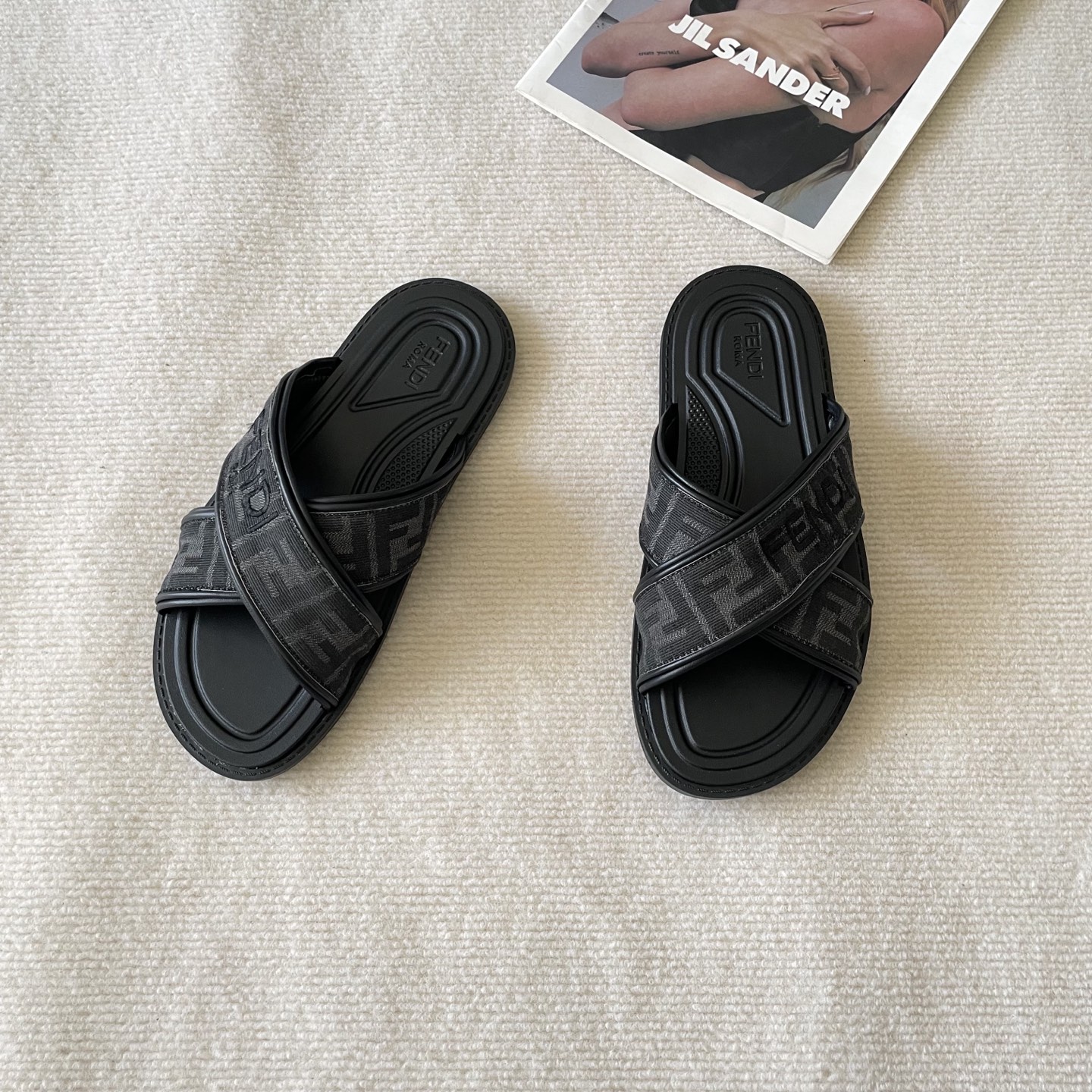 Fendi Men's Cross Slippers