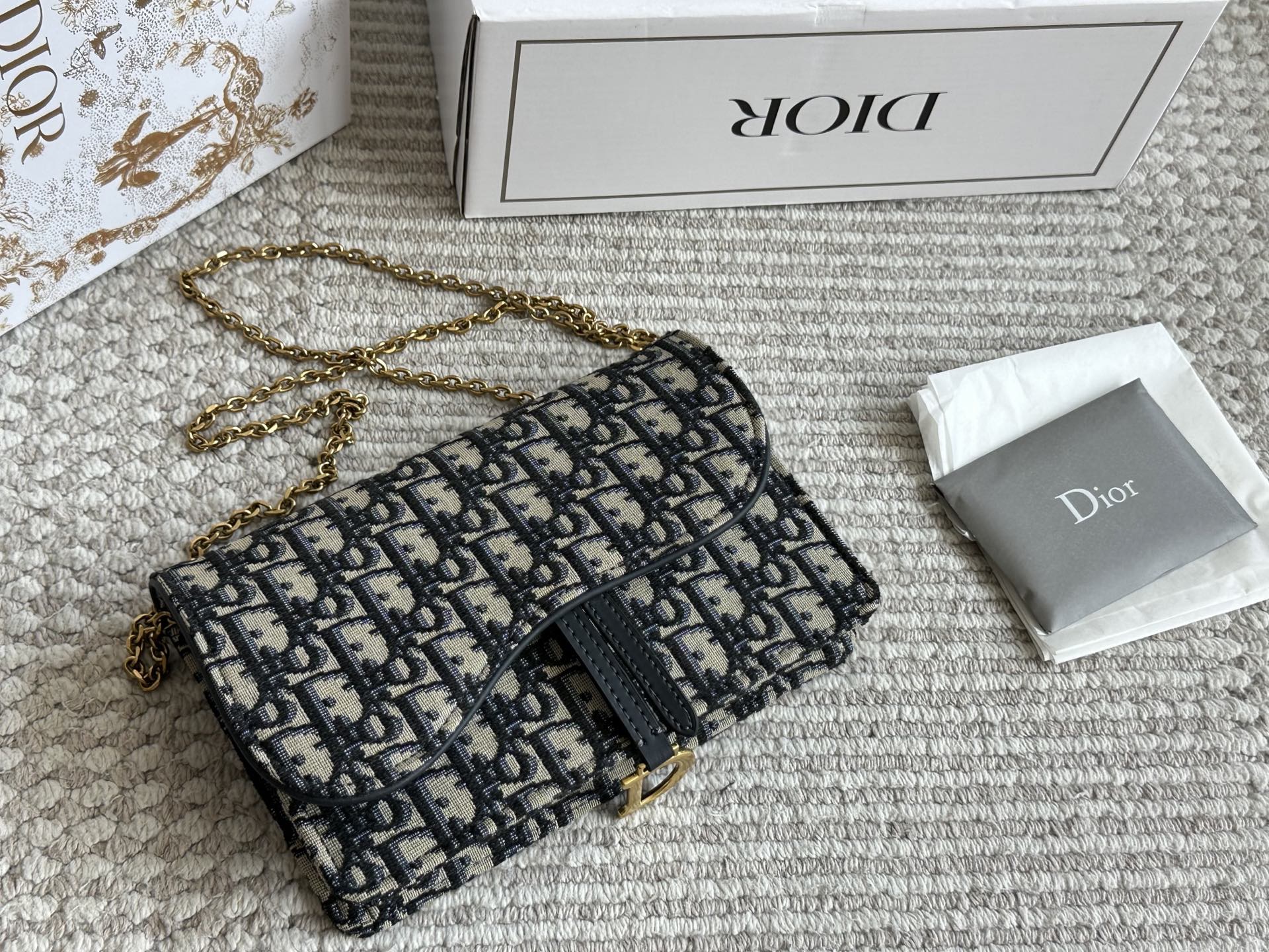 Dior saddle woc chain bag clutch