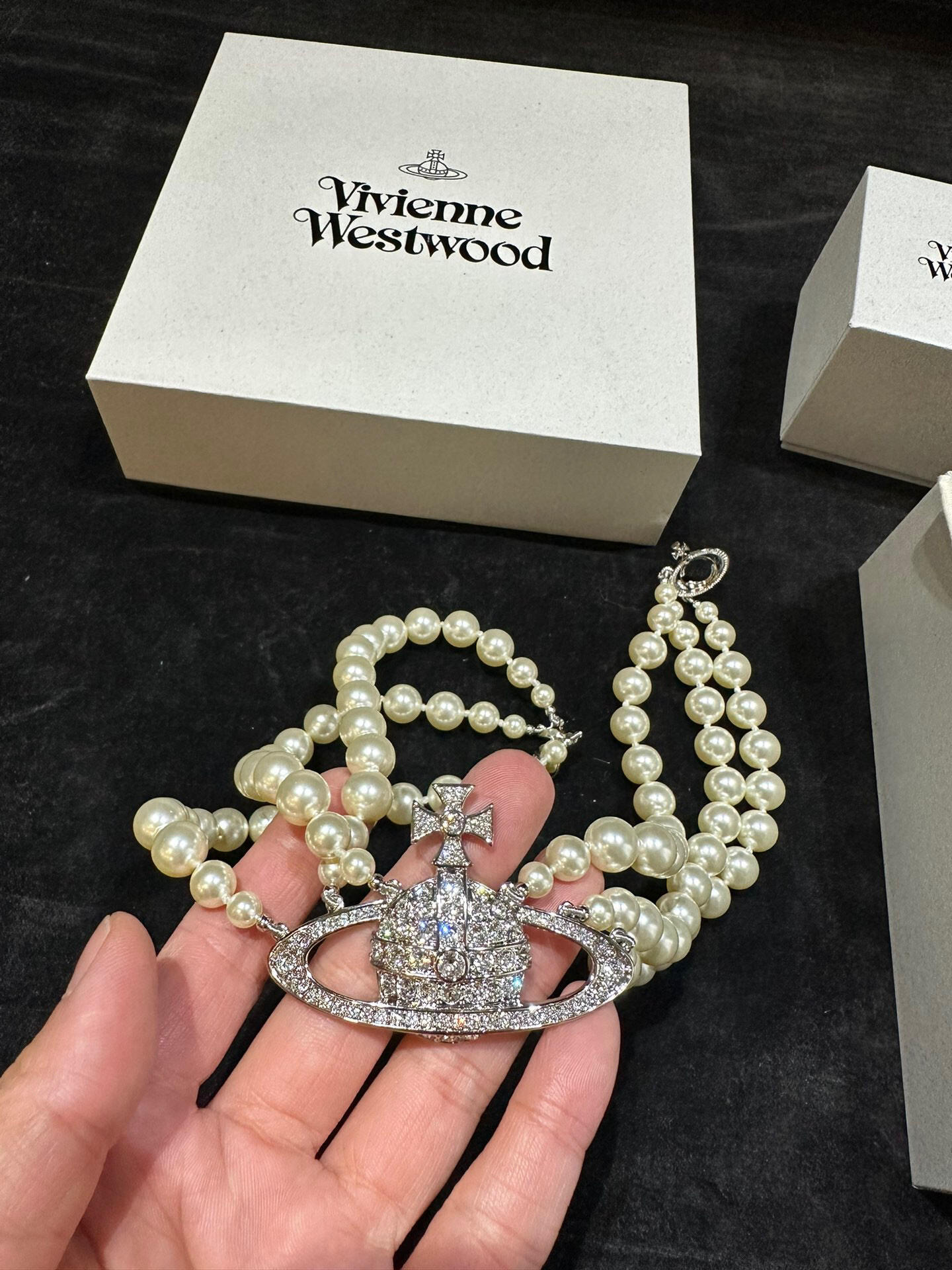 Vivienne Westwood Saturn three-layer necklace