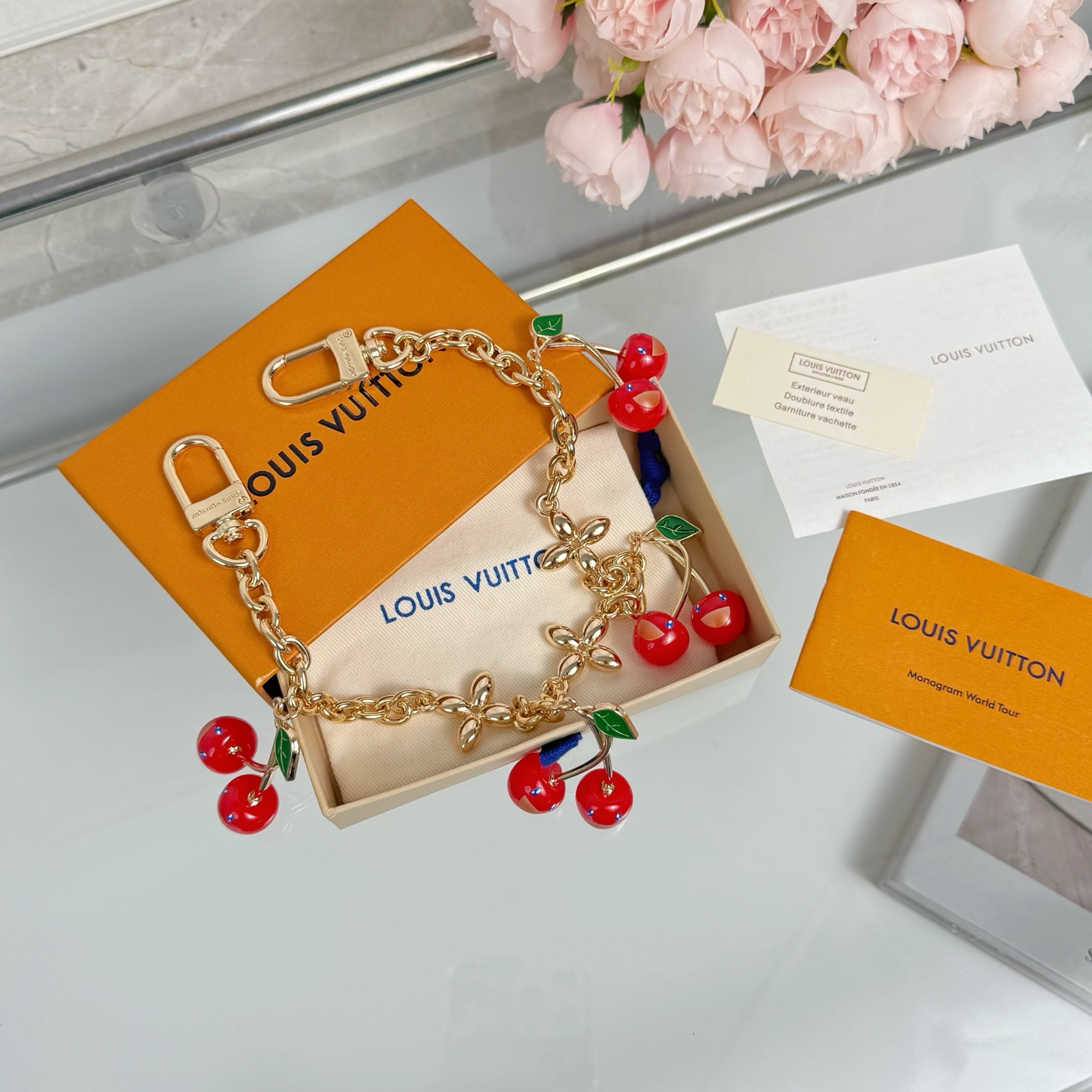 LV x TM CERISE Cherry Bag Charm Chain