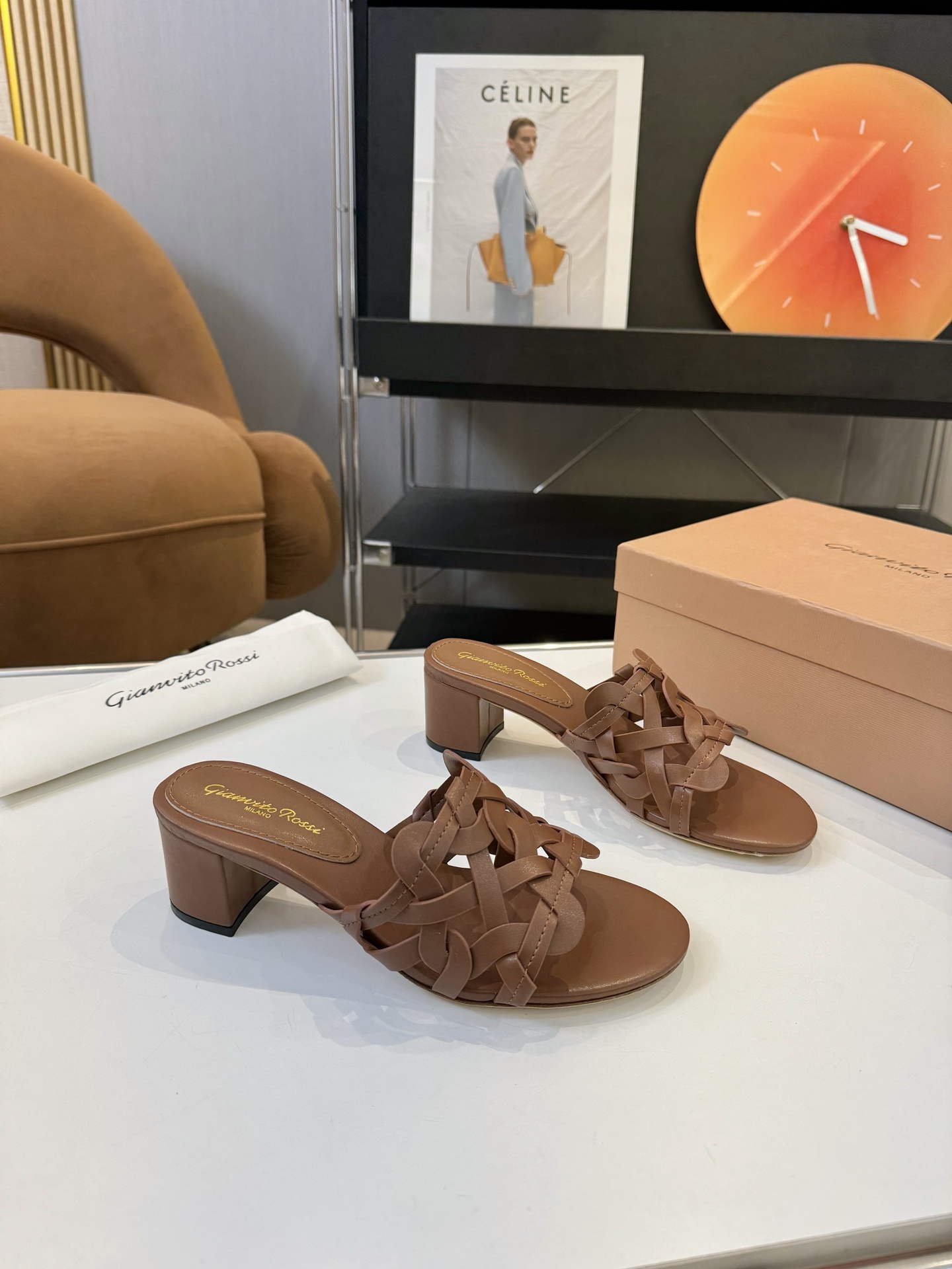 GR French braided hollow sandals