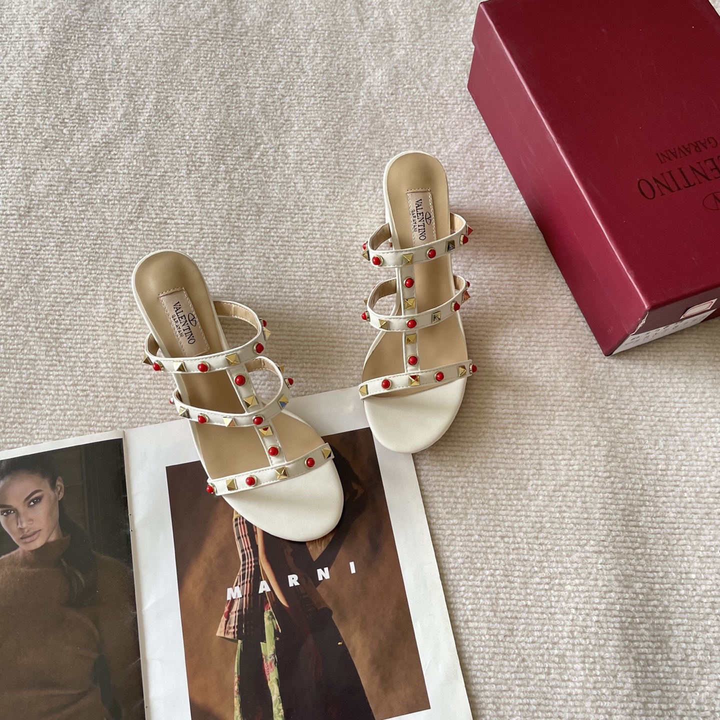 Valentino jeweled block heel sandals