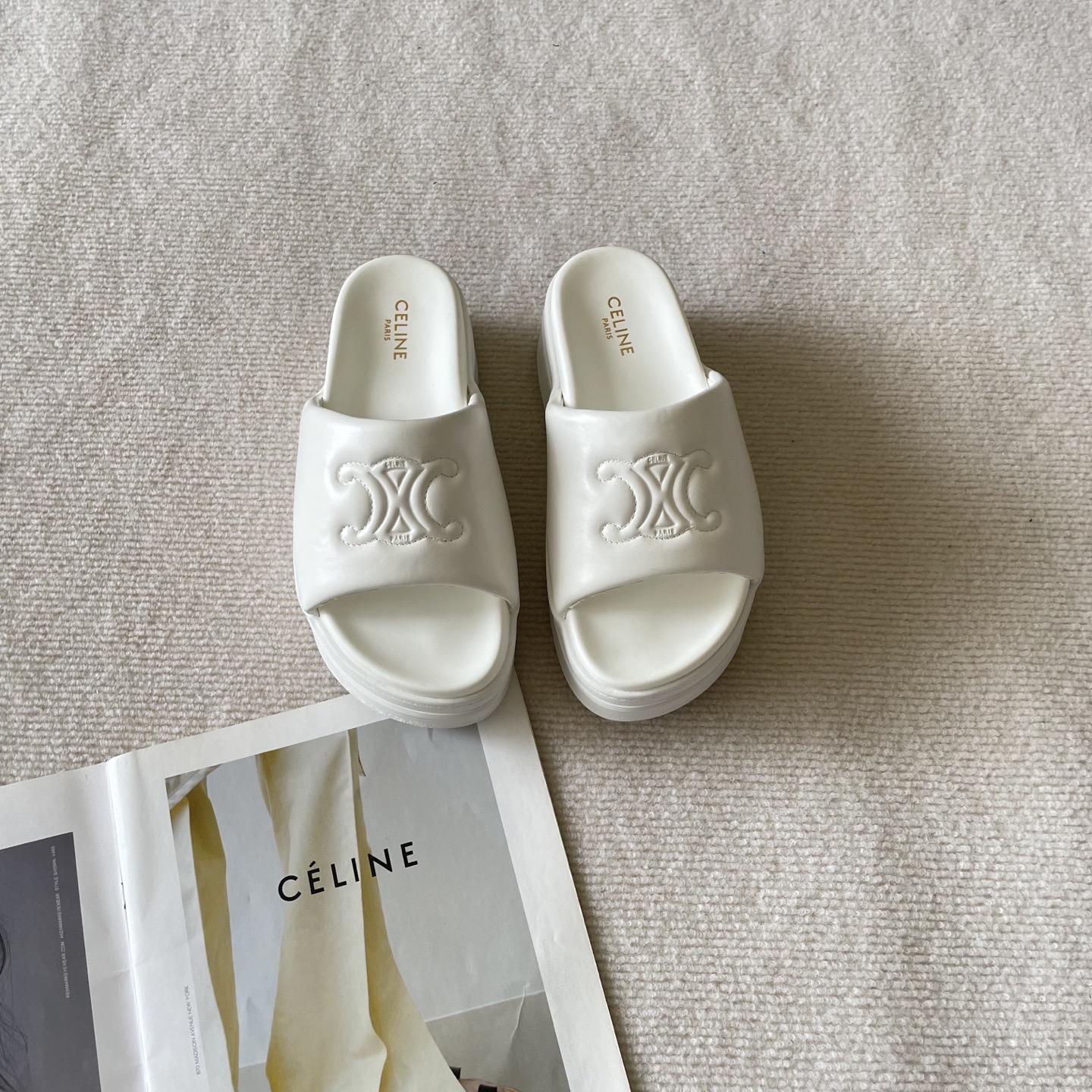 Celine Arc de Triomphe platform slides