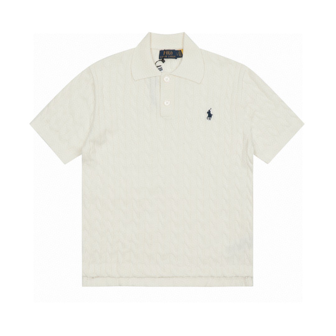 Ralph Lauren solid color embroidered knit short sleeve
