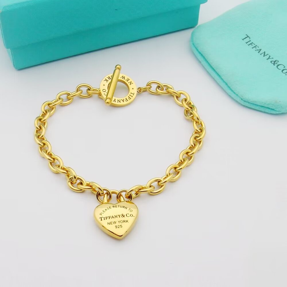 Tiffany pin buckle heart bracelet