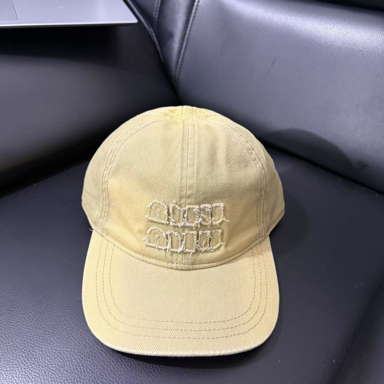 Miumiu soft top cord baseball cap