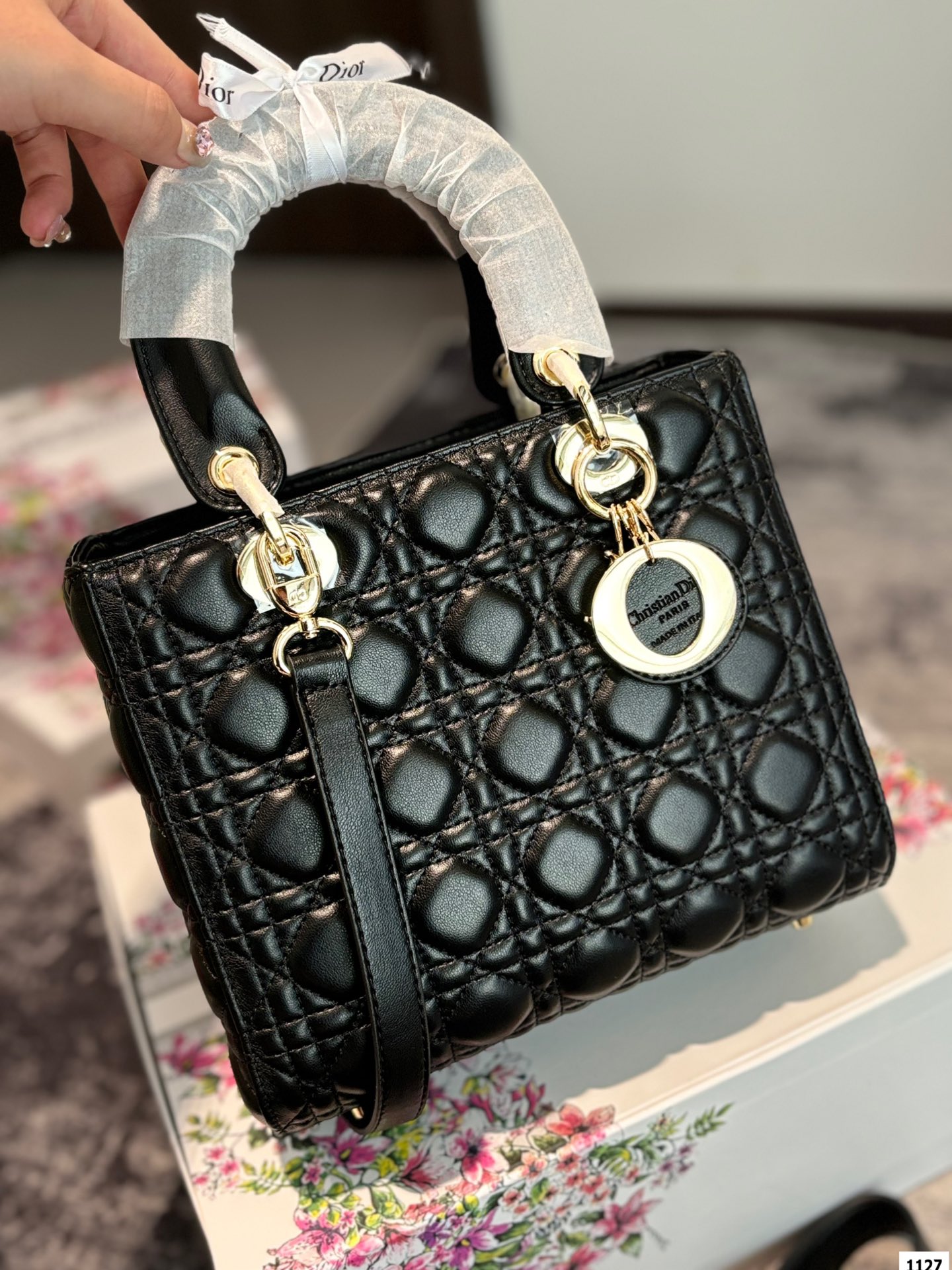 Dior Diamond Embroidery Princess Diana Bag