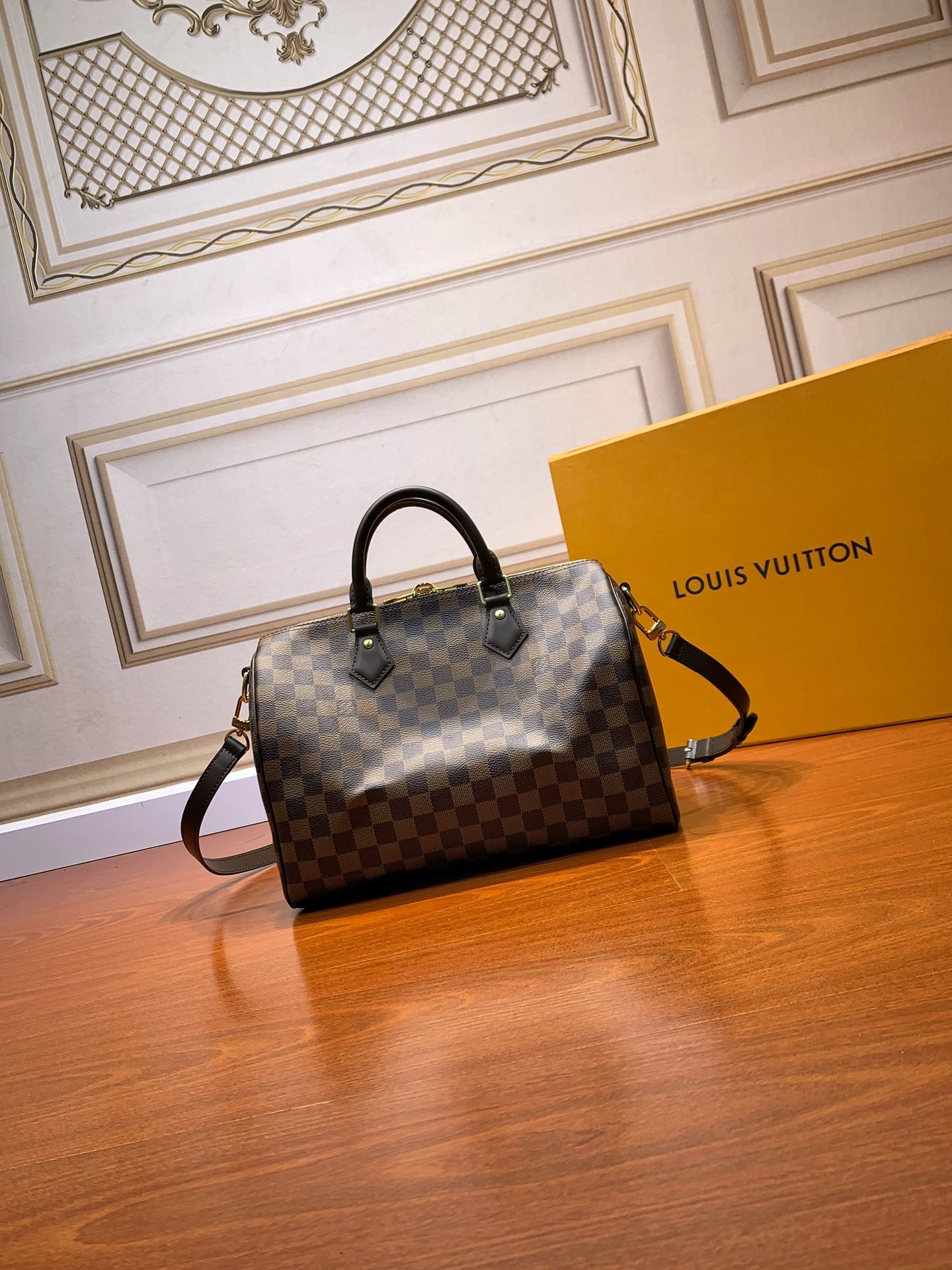 LV speedy30 shoulder handbag top version