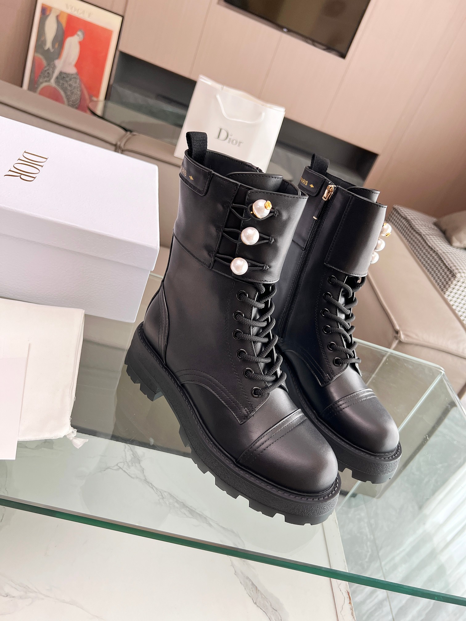 High-end Dior Fall/Winter Boots with Hoodies