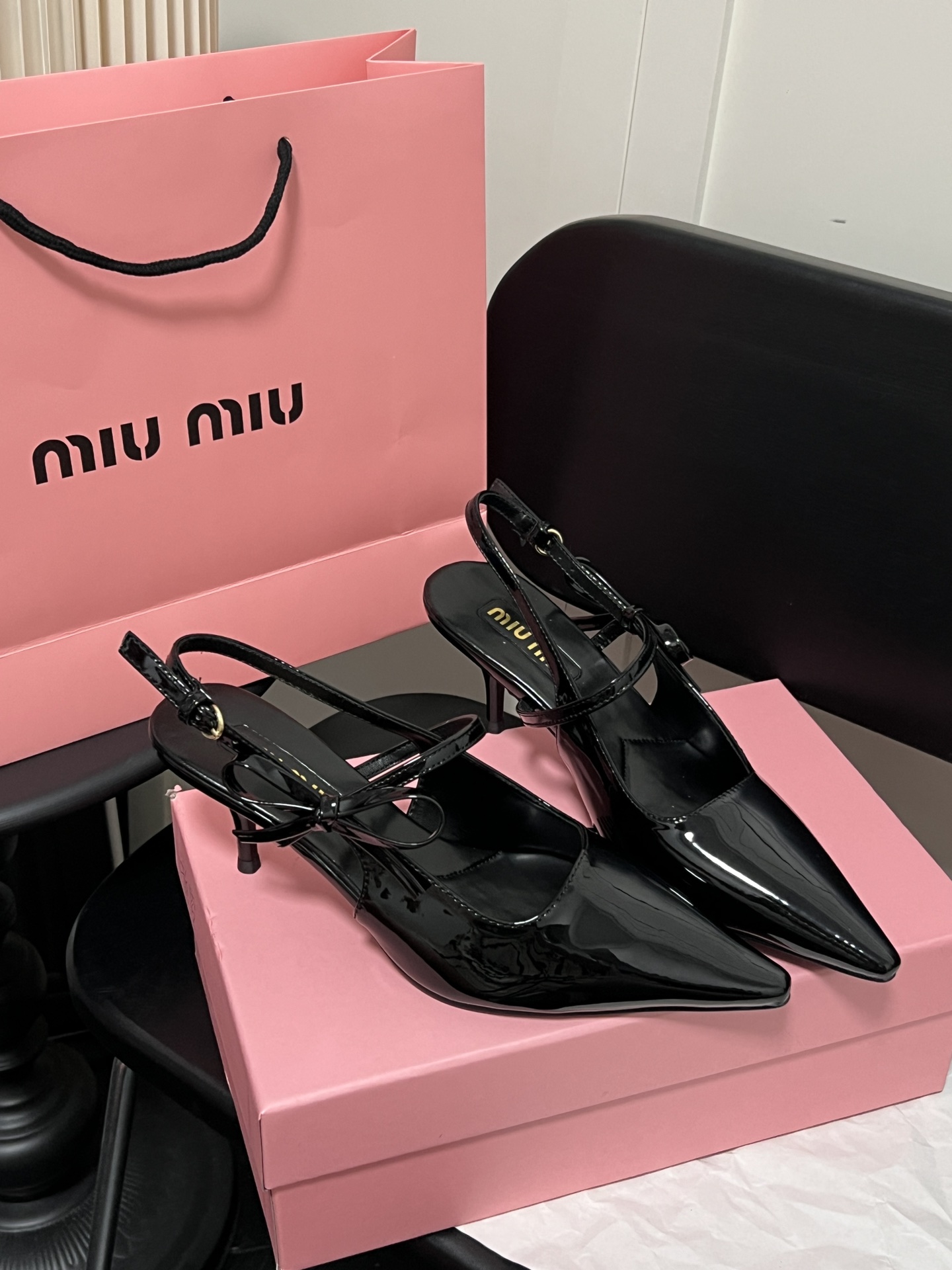 Miu Miu early spring kitten heel slingback high heels