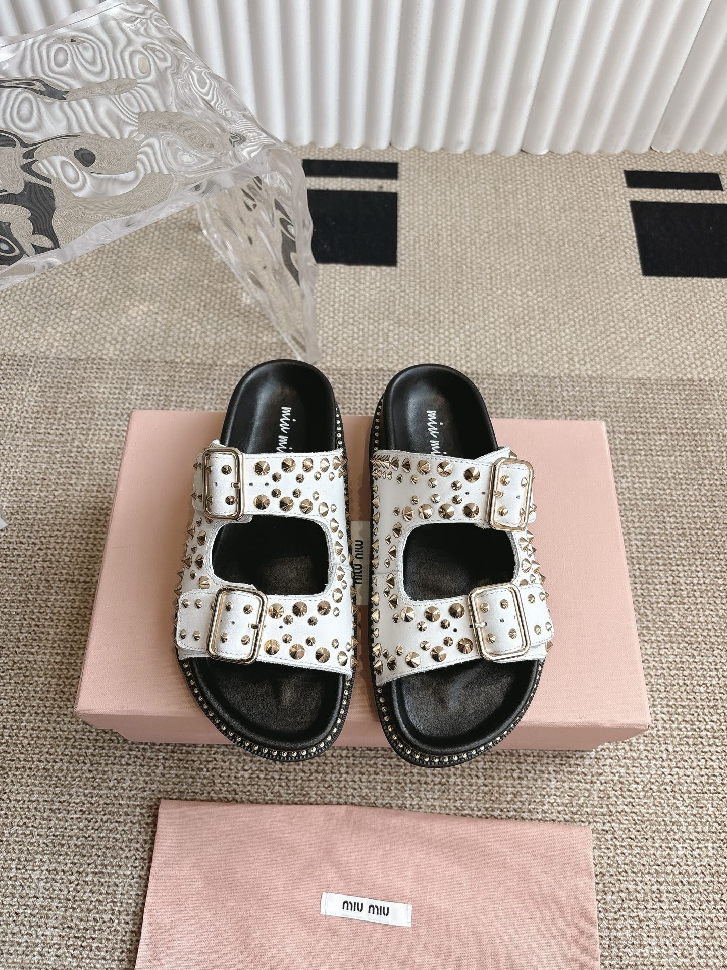 Miu Miu platform rivet sandals