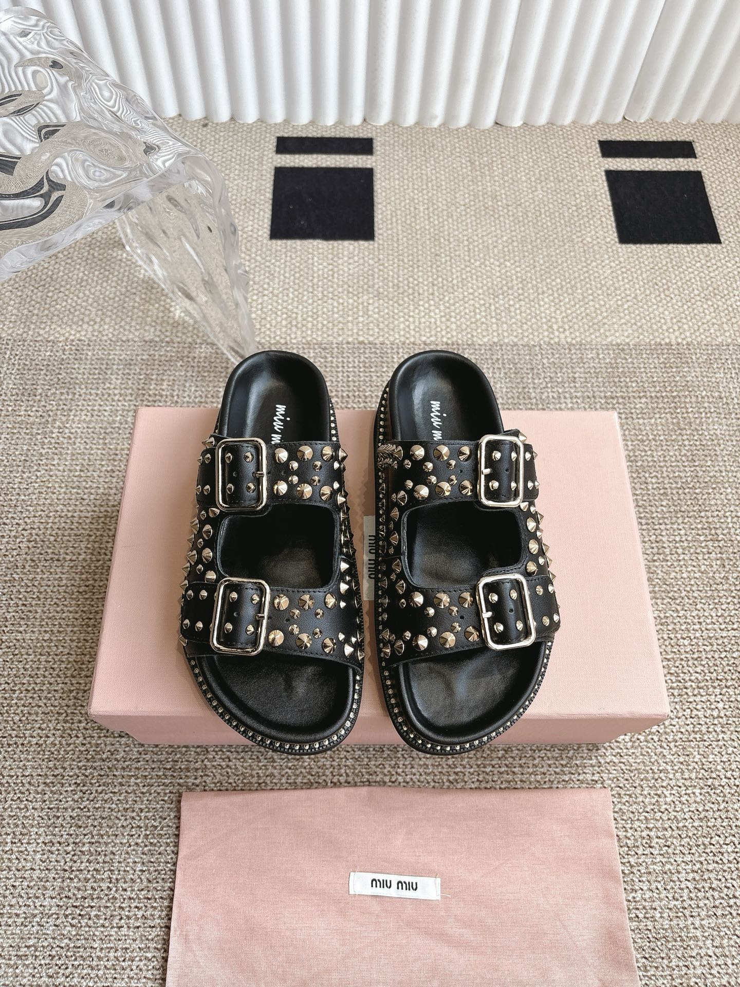 Miu Miu platform rivet sandals