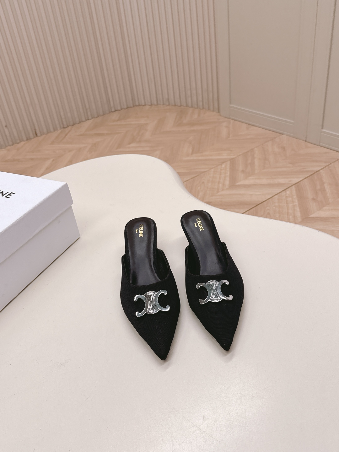 Celine's new Arc de Triomphe kitten-heel sandals