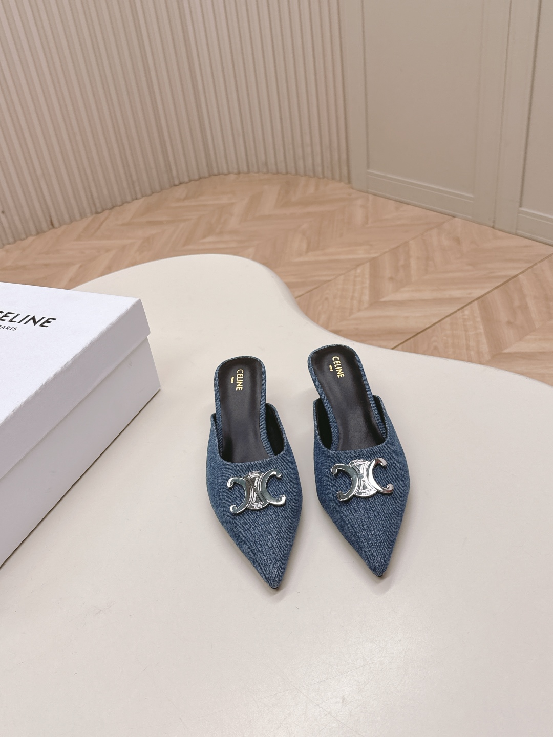 Celine's new Arc de Triomphe kitten-heel sandals